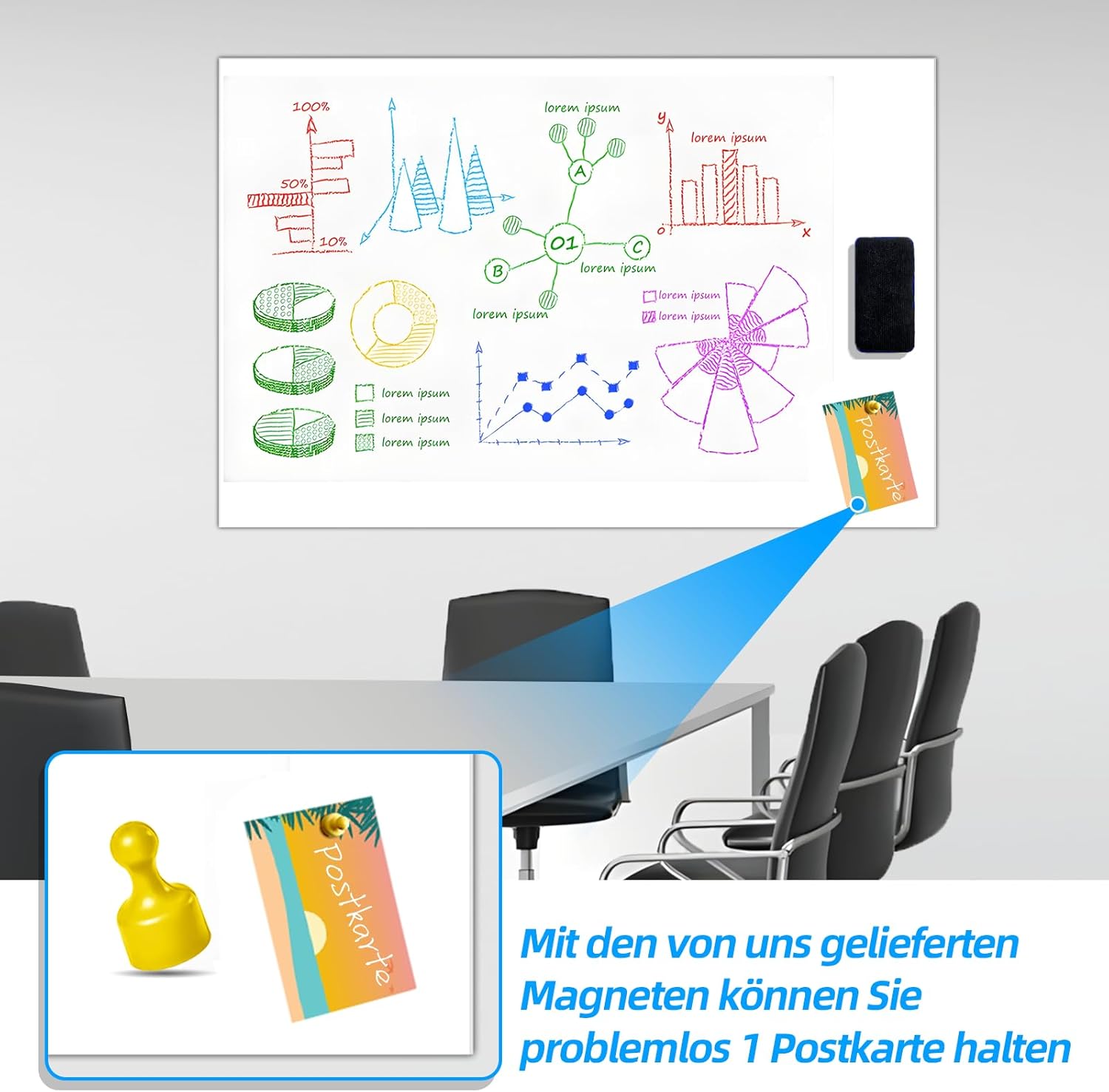 Detalle 2 de Magnetisch Whiteboard Folie 40 × 80 cm