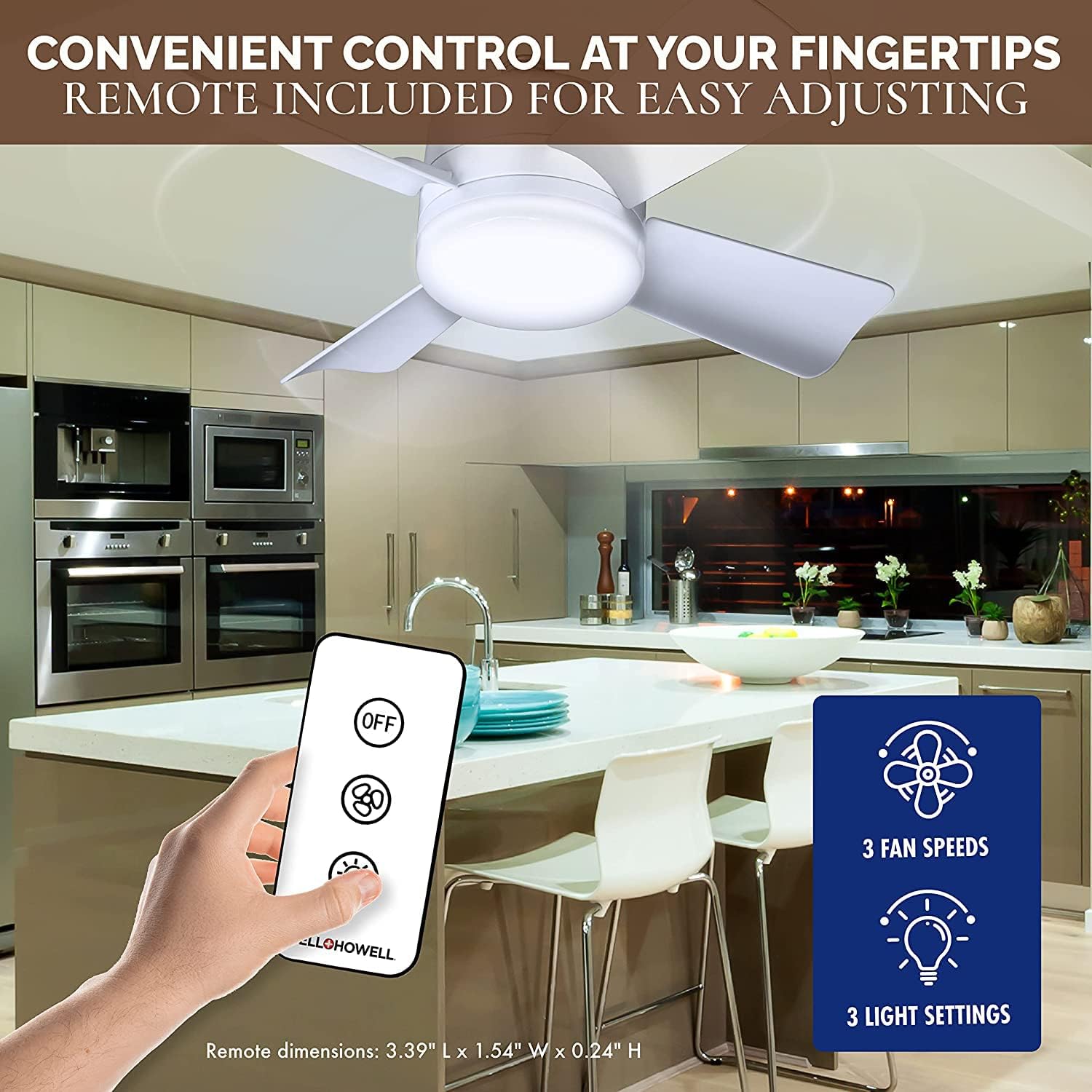 Thumbnail 4 de Bell+Howell Socket Breeze modern ceiling fan bulbs with LED lights, 10" LED E26/E27 screw base mini fan with remote