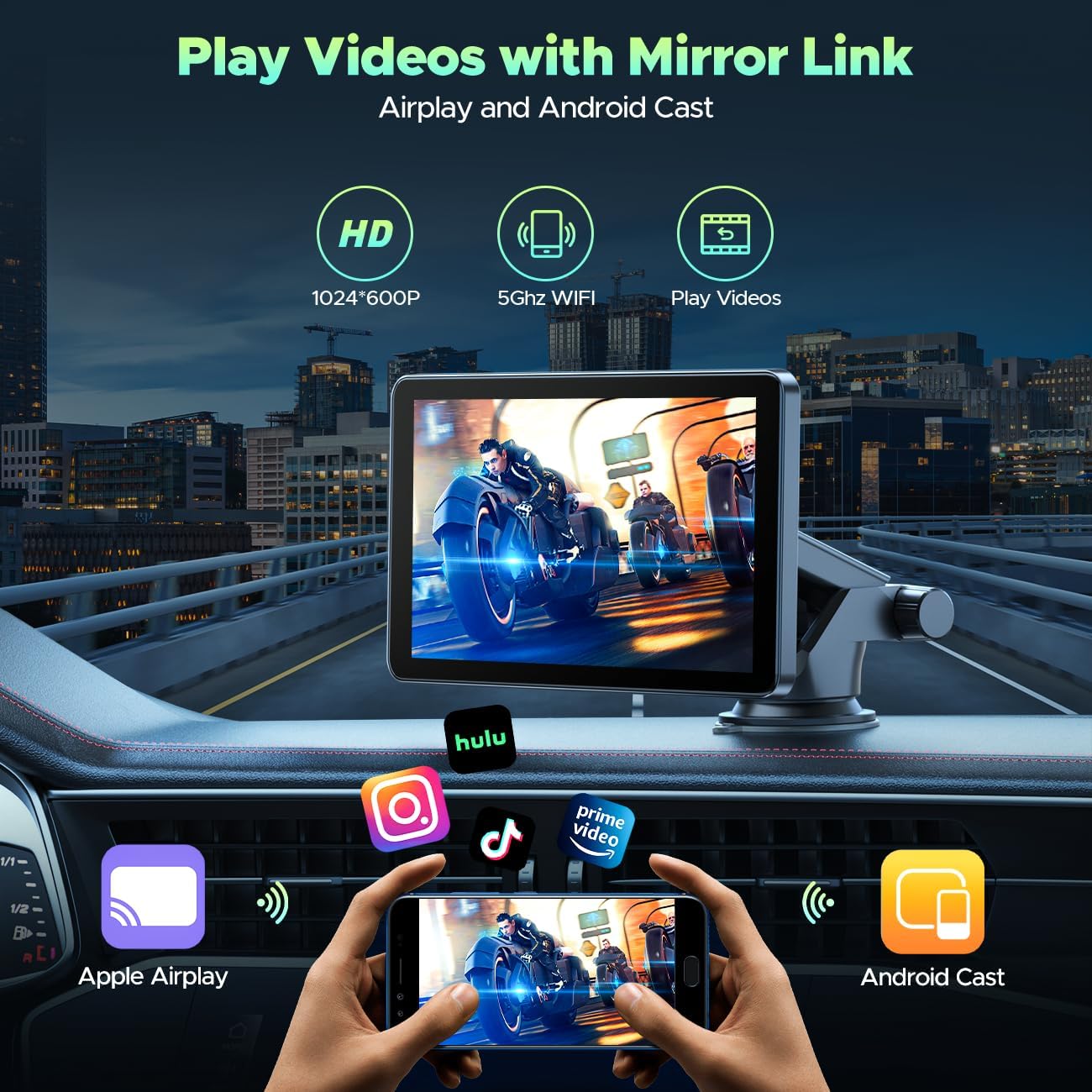Thumbnail 4 de HOTPEAK Wireless Car Stereo 7" for Carplay