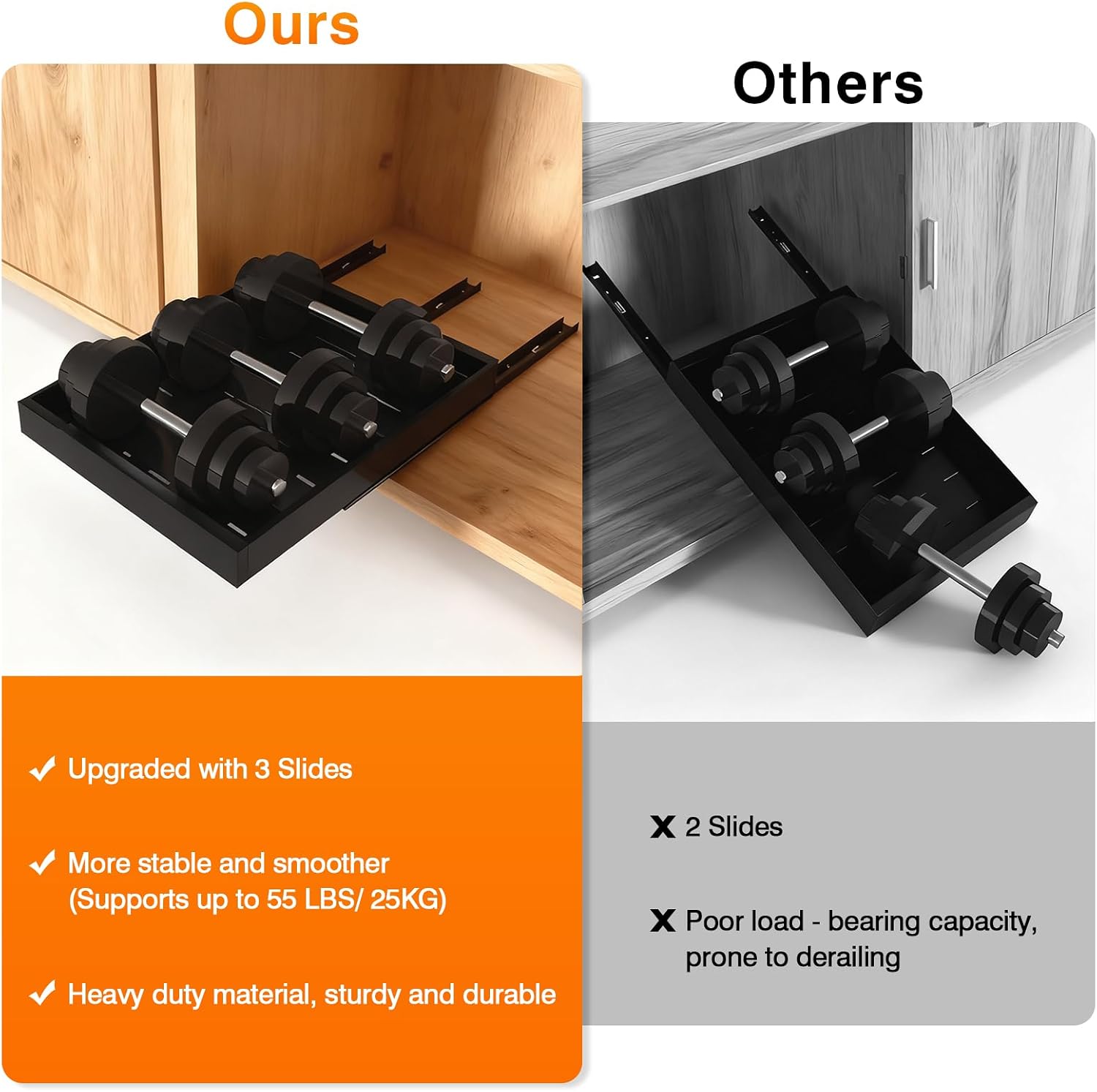 Detalle 2 de fufeisi QSTDR010 2-Pack Pull-Out Cabinet Organizers, Expandable Width