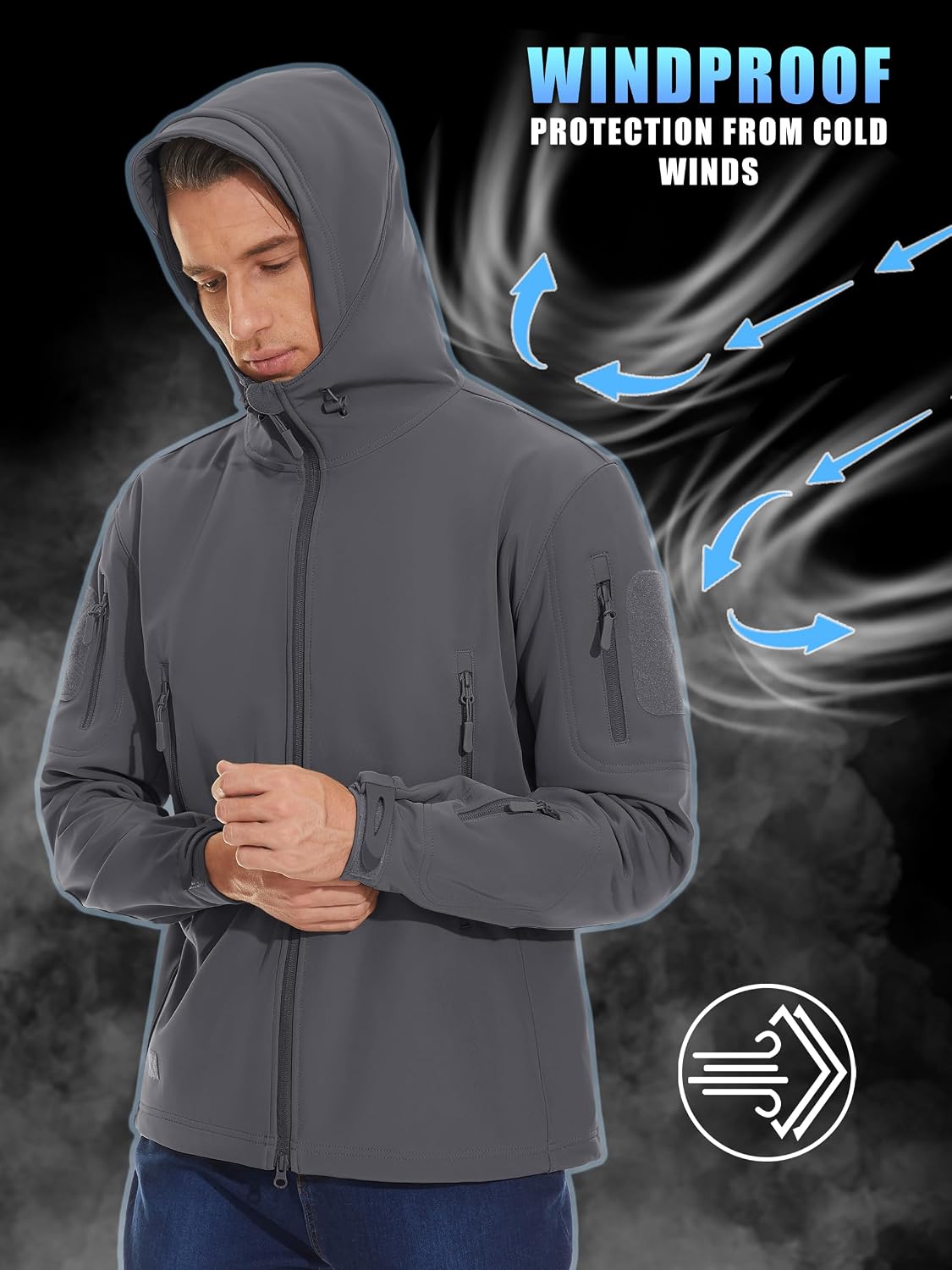 Detalle 1 de KEFITEVD Men's Tactical Waterproof Jacket