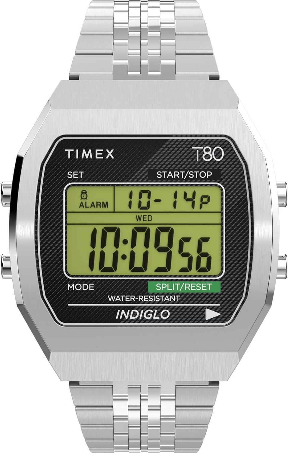 Detalle de Timex Unisex T80 Steel – Chronograph mit INDIGLO, goldfarben
