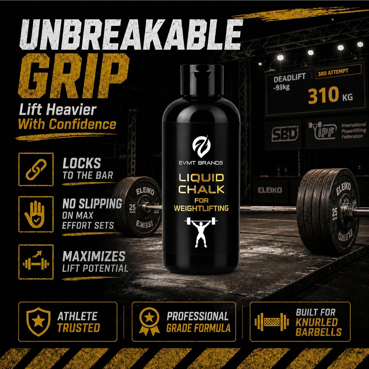 Thumbnail 5 de EVMT Brands Liquid Chalk – Mess-free gym chalk for weightlifting, climbing, gymnastics & dance