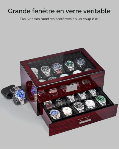 Detalle de ANWBROAD boîte à montres 20 emplacements