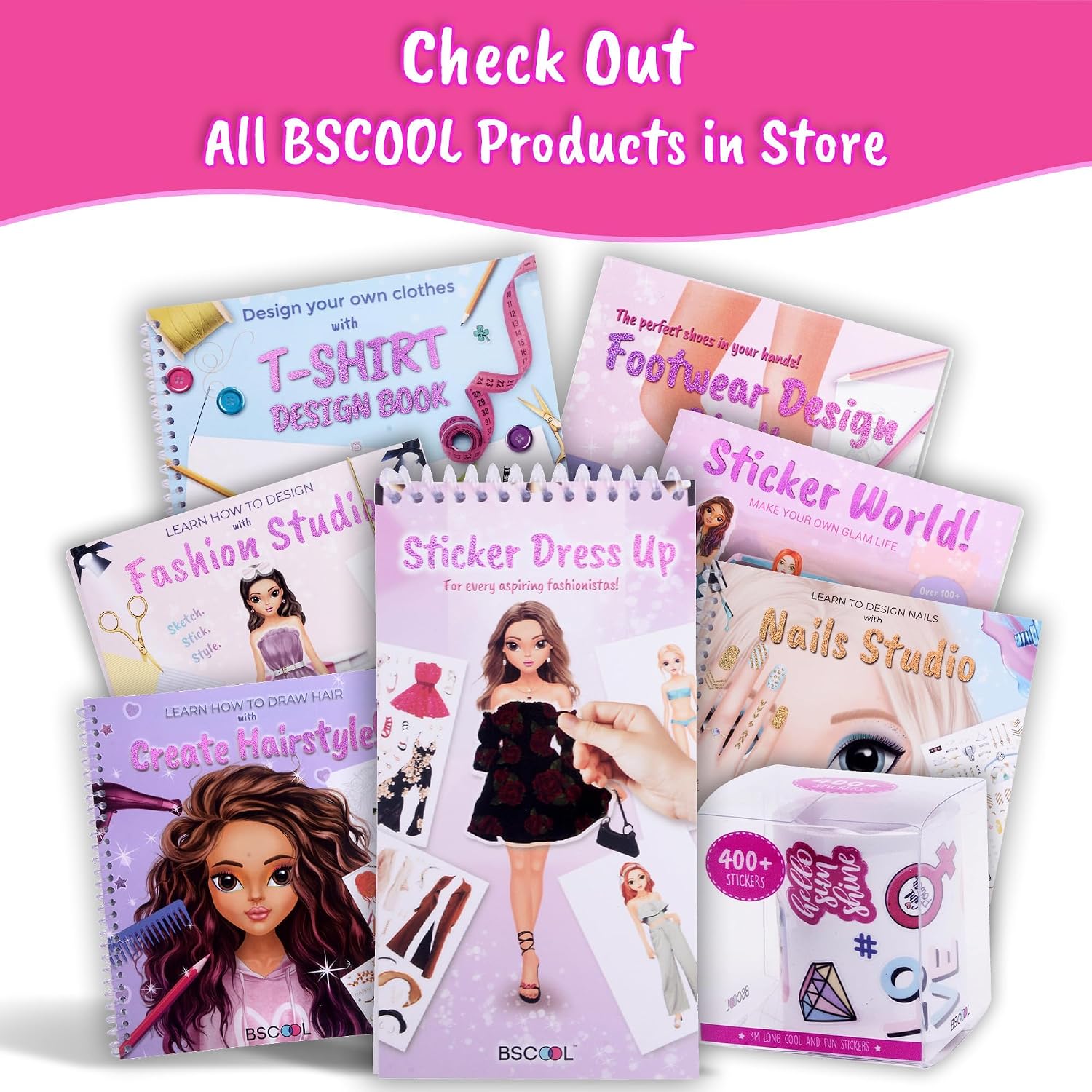 Detalle de BSCOOL Kids' Nail Art Book with 100+ Stickers