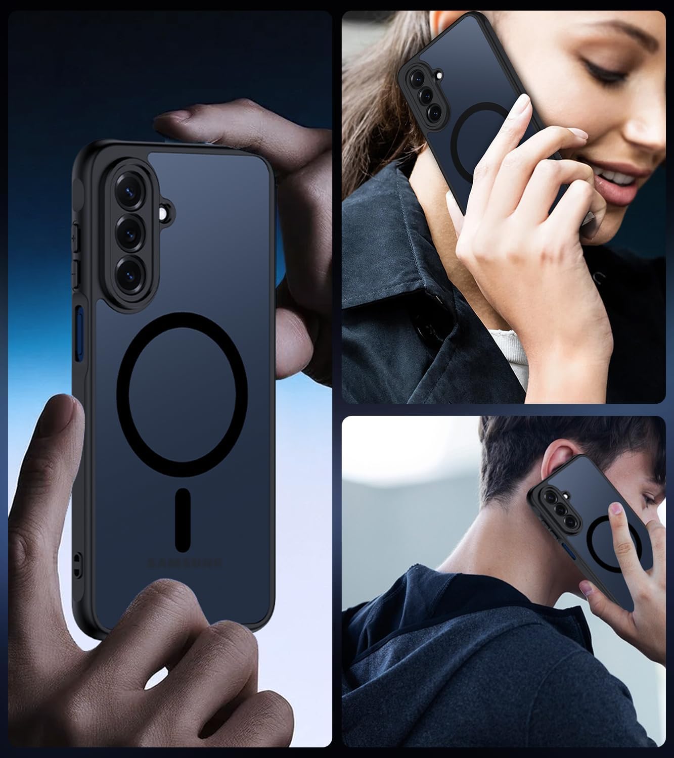 Thumbnail 6 de Yohii Cover magnetica con Mag-Safe per Samsung Galaxy A17 4G/5G e protezione fotocamera (con 2 vetri temperati), nero