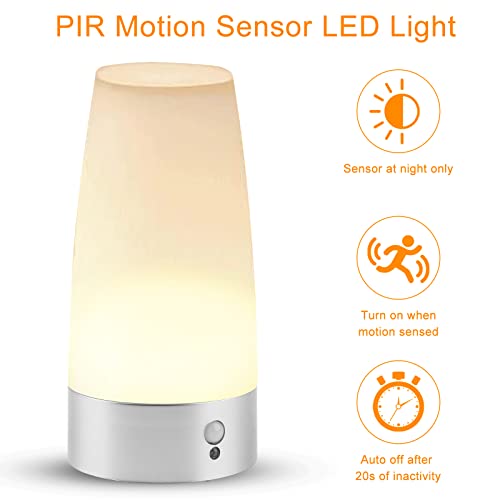 Detalle de WARMTUYO Nachtlicht mit Bewegungsmelder 2er Set – kabellos, PIR-Sensor, 3 Modi