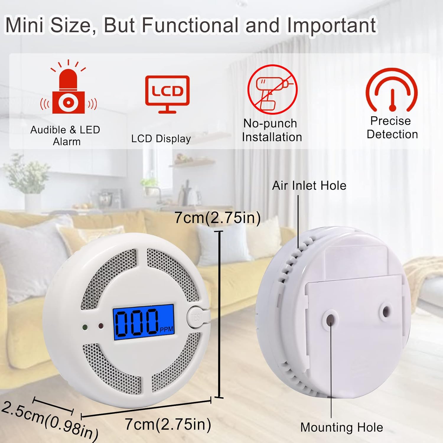 Thumbnail 2 de Mini Carbon Monoxide Detector 1pcs