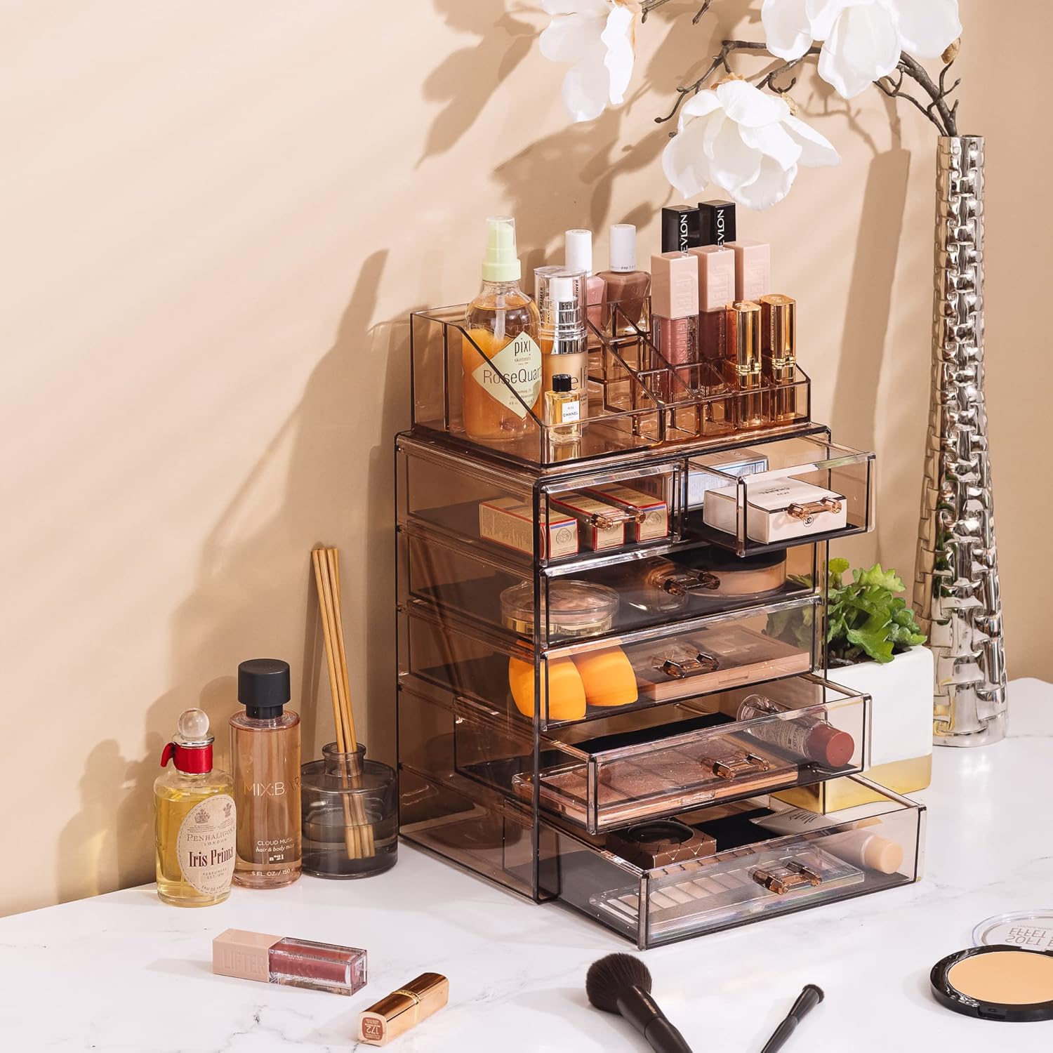 Detalle 1 de Sorbus Acrylic Makeup Organizer Set 6-drawer