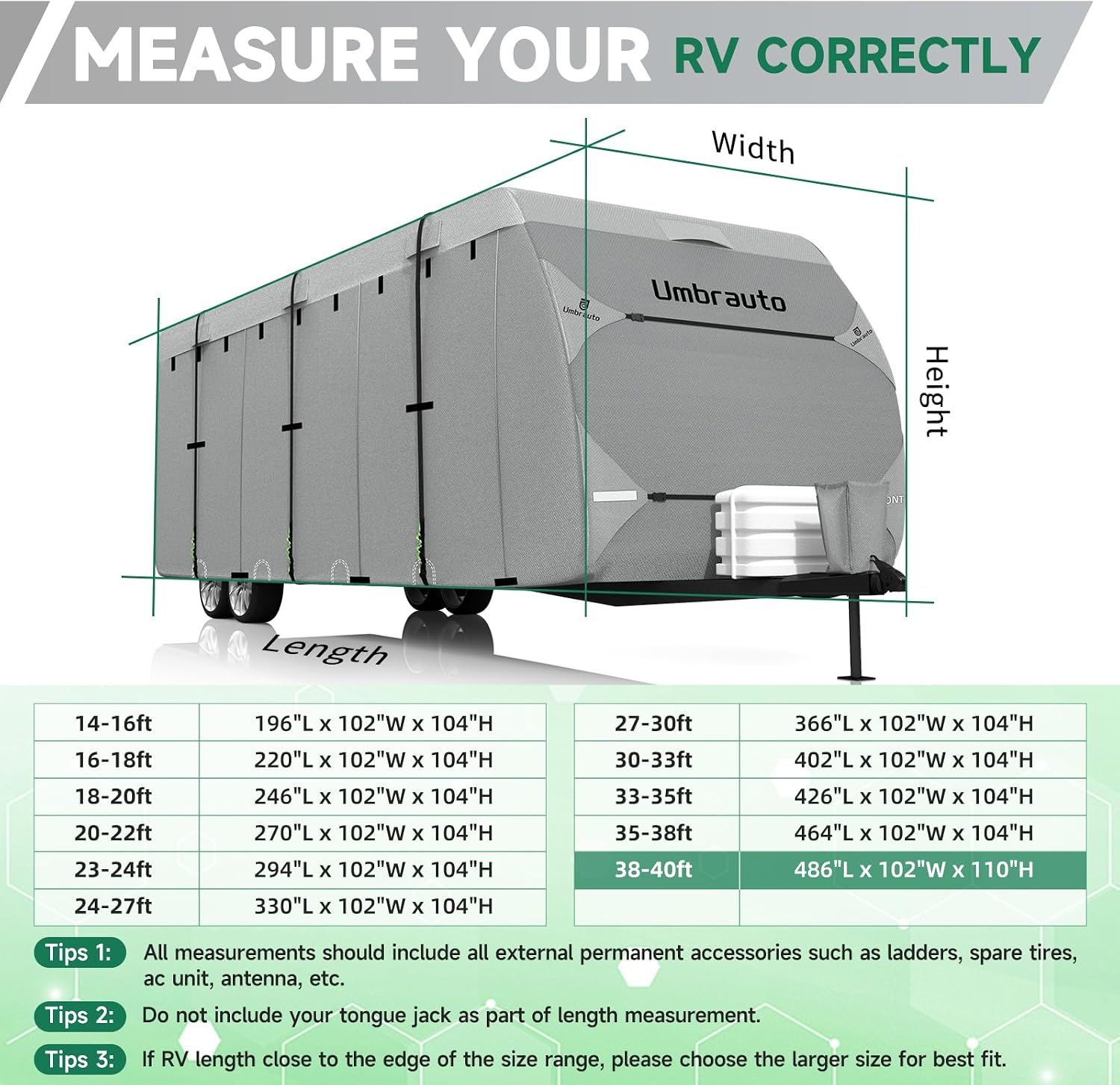 Thumbnail 6 de Umbrauto Caravan Trailer Cover (30–33 ft): Lightweight, Durable, All-Season RV Protection