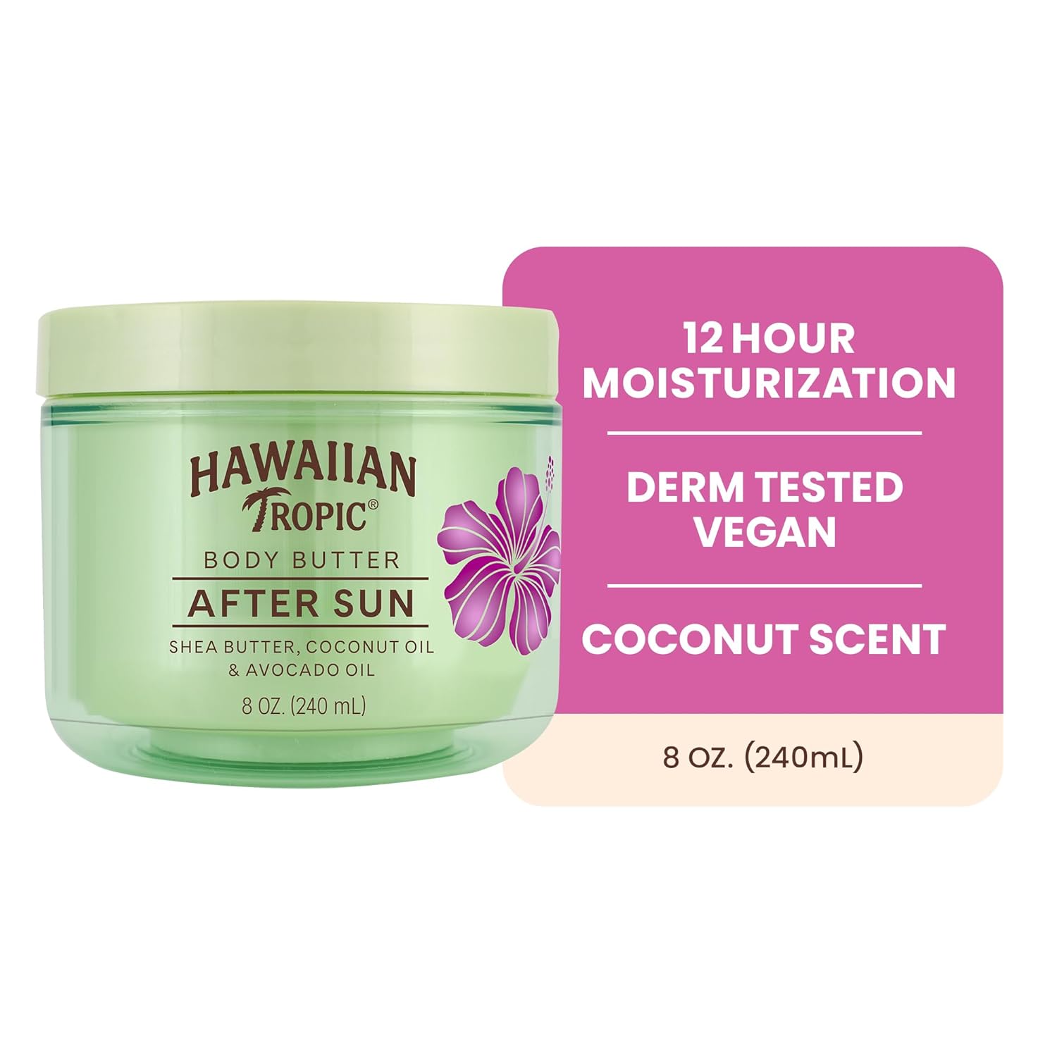 Detalle de Hawaiian Tropic After Sun Body Butter with Coconut Oil (8oz) — intensively hydrating after sun lotion