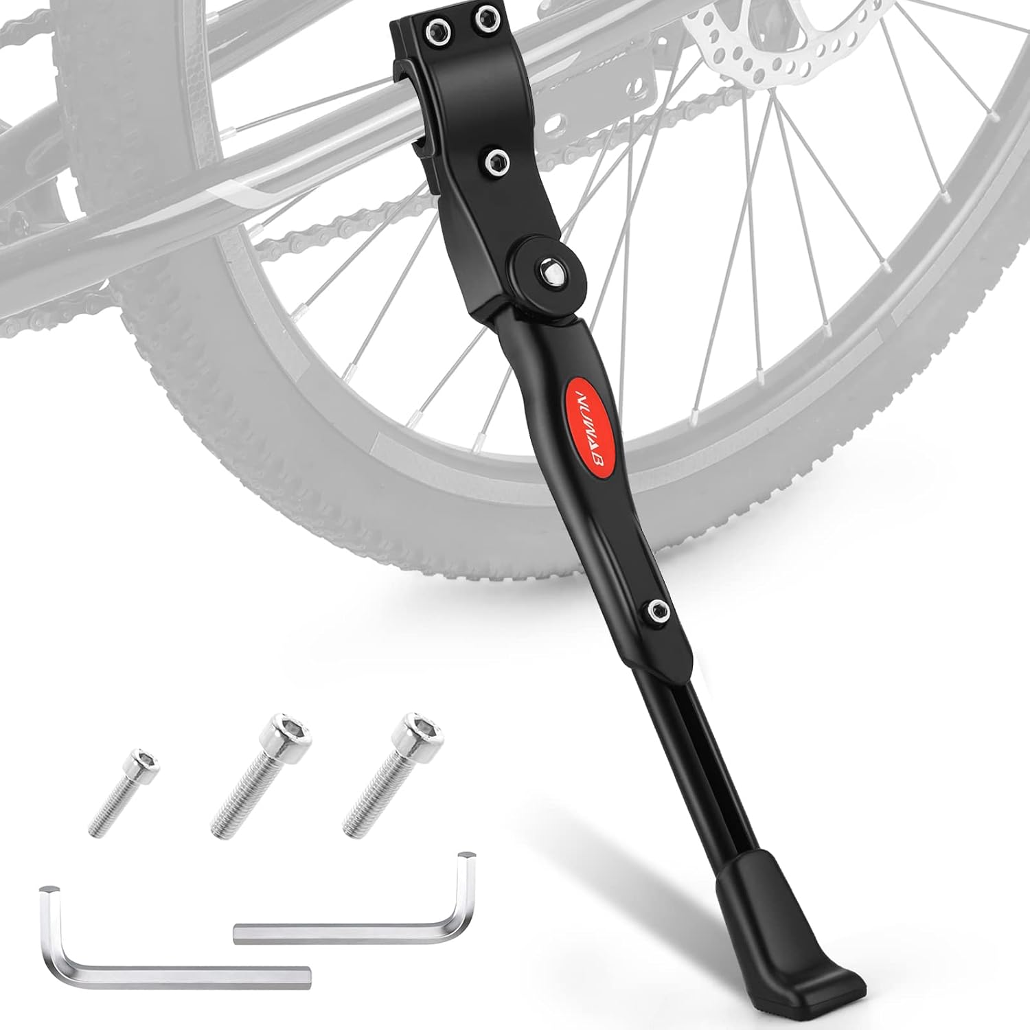 NUWAB Premium Bike Kickstand: Aluminium Alloy Adjustable Rear Stand for 24–28 Inch Bikes