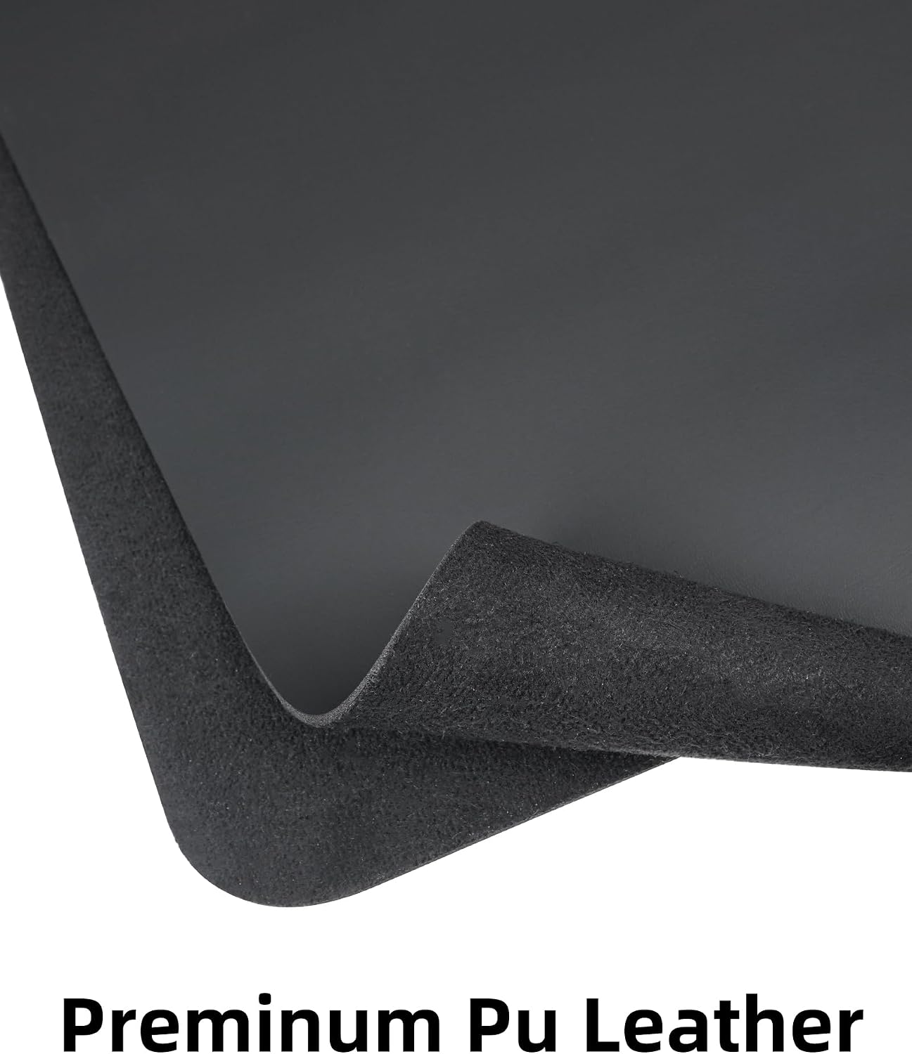 Detalle 2 de AFIING D-5517-Black 55" x 17" PU Leather Desk Mat, Black, Non-Slip Back