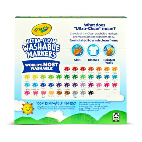 Thumbnail 8 de Crayola Ultra Clean Washable Markers (40ct) – Broad Line Art Markers for Kids