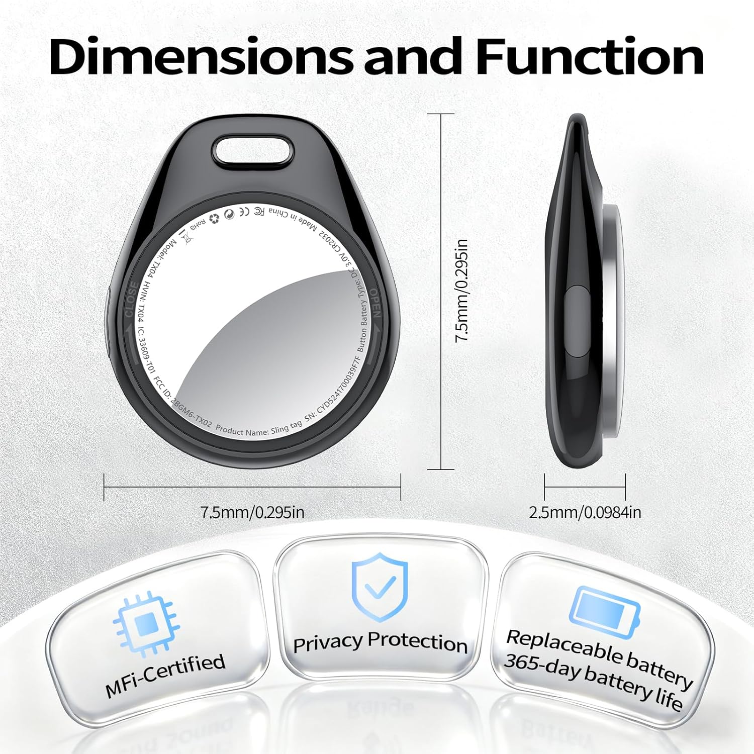 Thumbnail 6 de Tukio® Air Tags Traceur Lot de 4 – Localisateurs d’Objets compatibles Apple Find My (iOS)