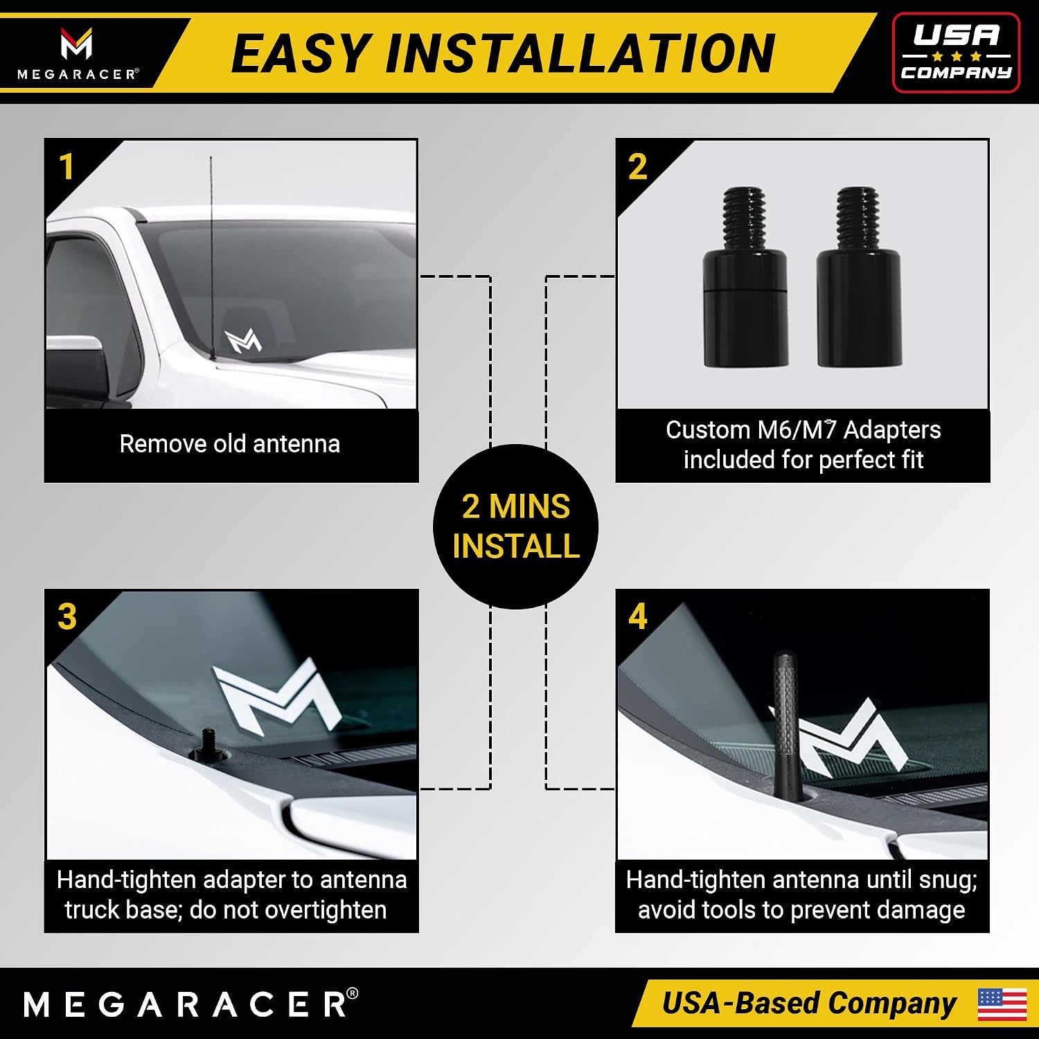 Thumbnail 6 de Mega Racer Short Truck Antenna, 3-Inch