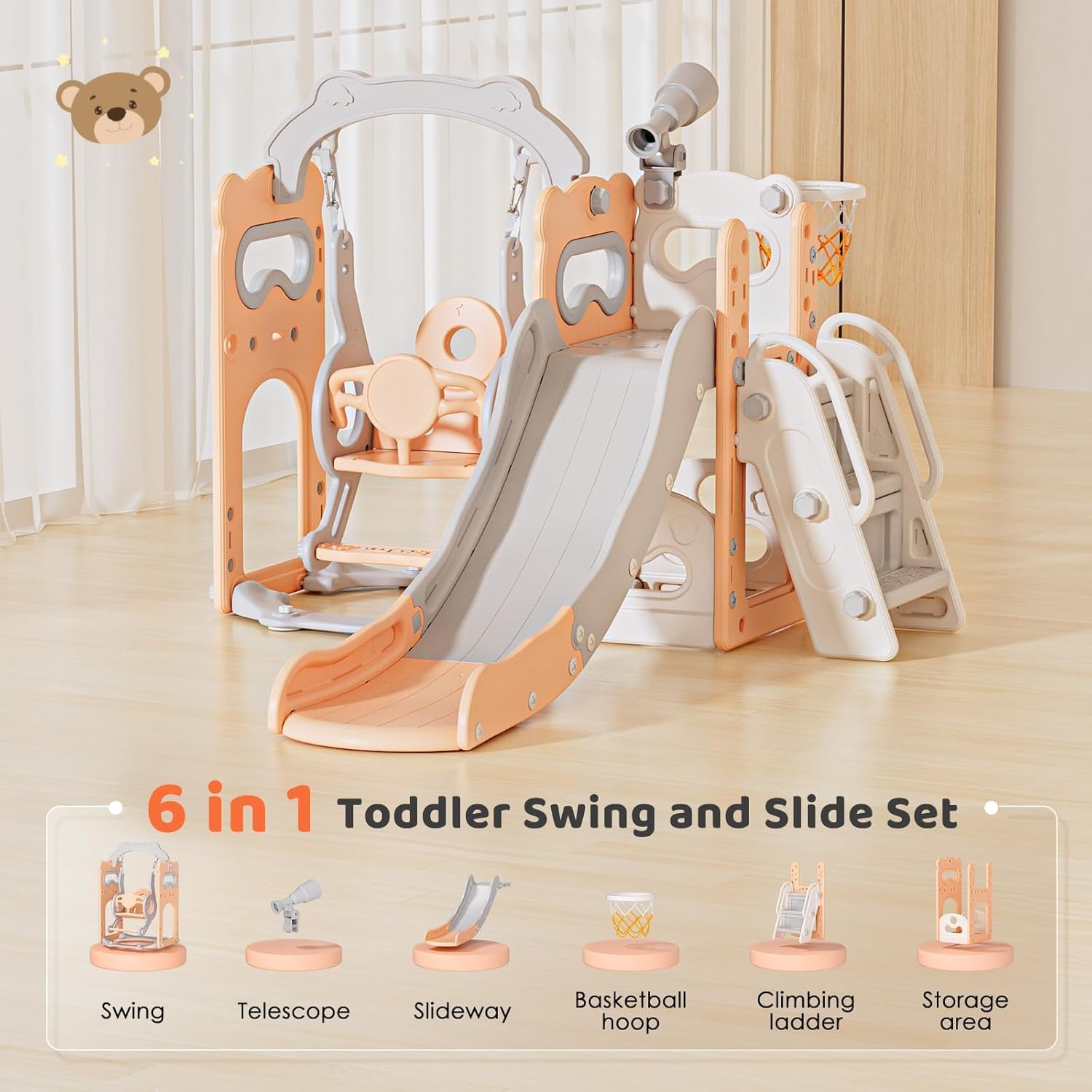 Detalle 2 de Scivolo multifunzione 6 in 1 per bambini 🛝