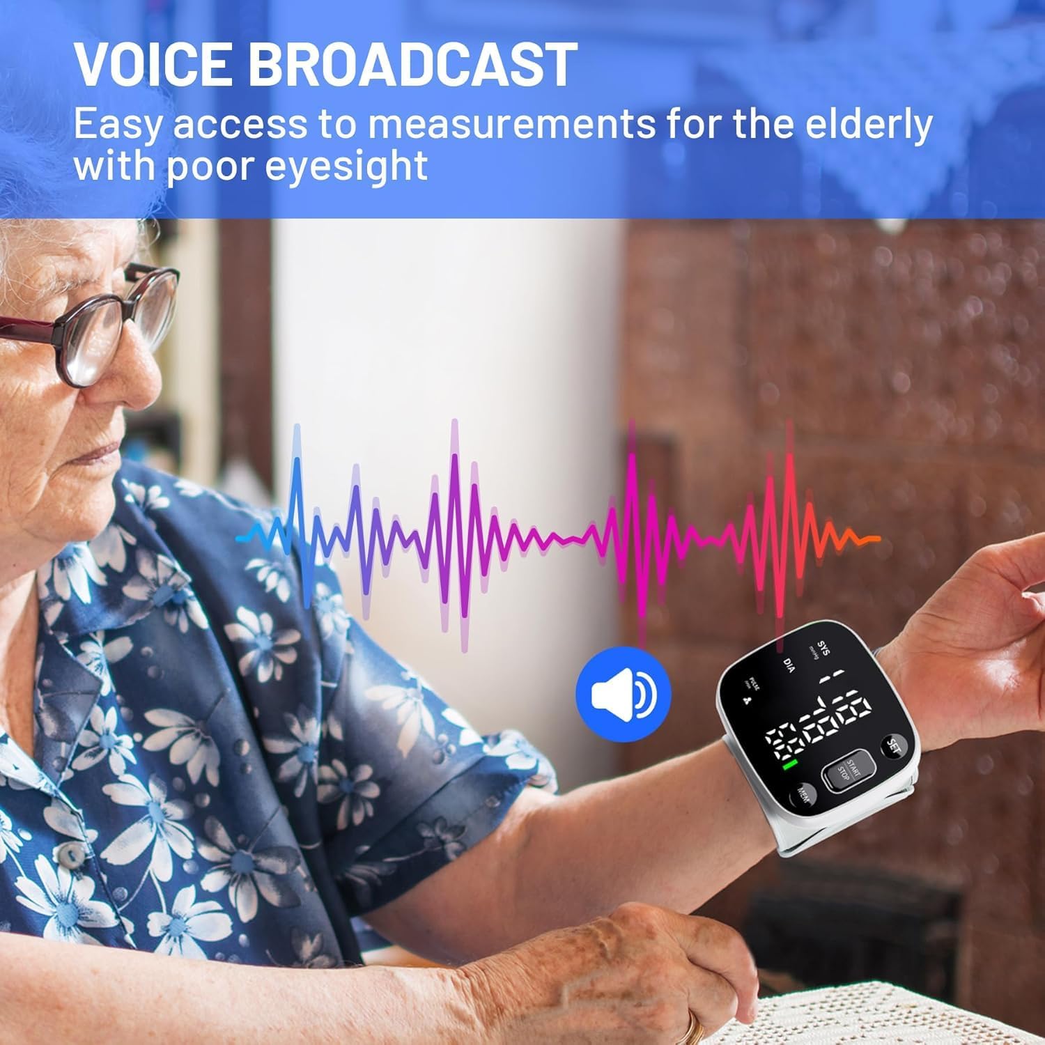 Thumbnail 4 de Blood Pressure Monitors Rechargeable Digital Wrist Blood Pressure Machine for Home Use with Voice Broadcast and 240 Memory