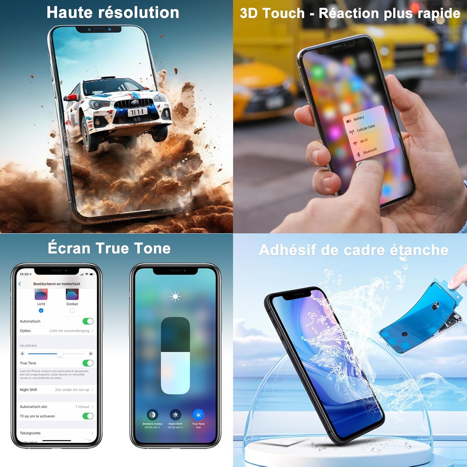 Thumbnail 5 de Écran de remplacement DIGI4U pour iPhone 16 Pro Max (kit de réparation, film et colle de cadre étanche)