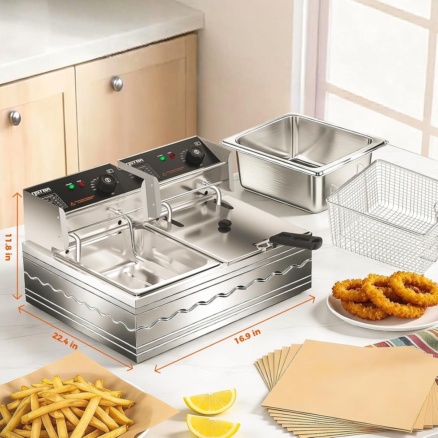 Detalle 2 de OSTBA Commercial Deep Fryer 20.7QT