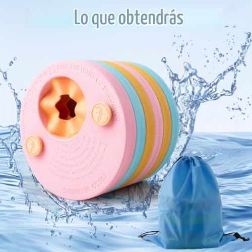 Detalle de Manguitos Flotantes Amazluck: flotación ajustable en espuma para aprender a nadar (3–6 años)