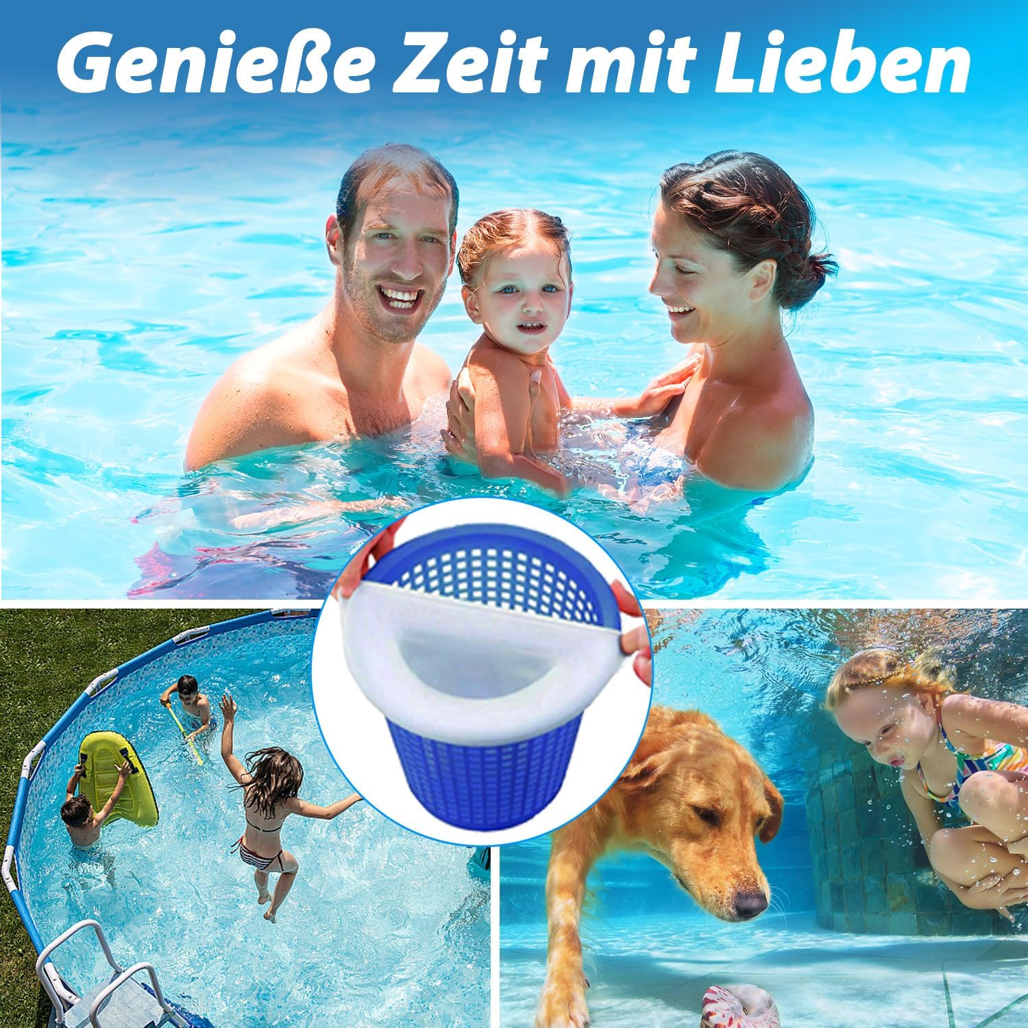 Detalle de KGC Pool Skimmer Socken – 50 Stück, wiederverwendbare Filter-Socken für Skimmerkörbe