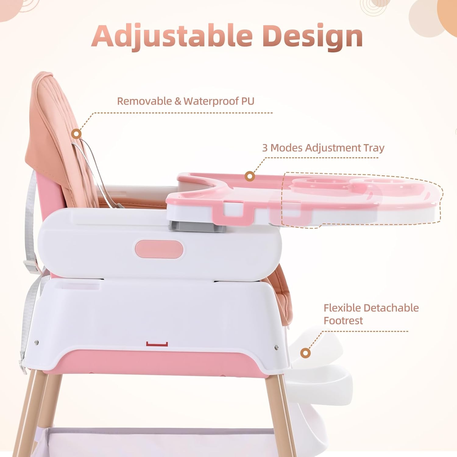 Detalle de High chair booster 3 in 1 for 6 months