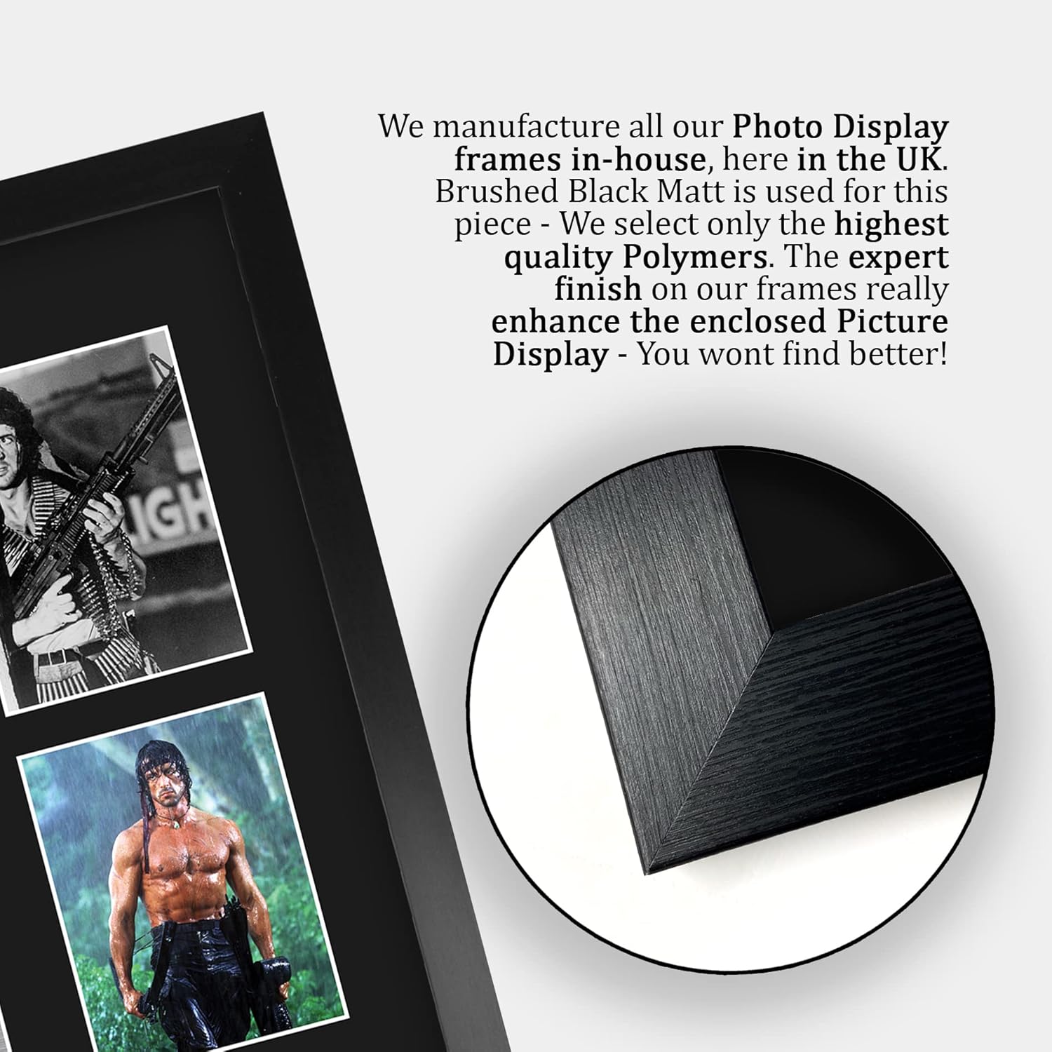 Thumbnail 5 de HWC Trading FR A3 Sylvester Stallone & Rambo framed display for movie memorabilia fans (A3)