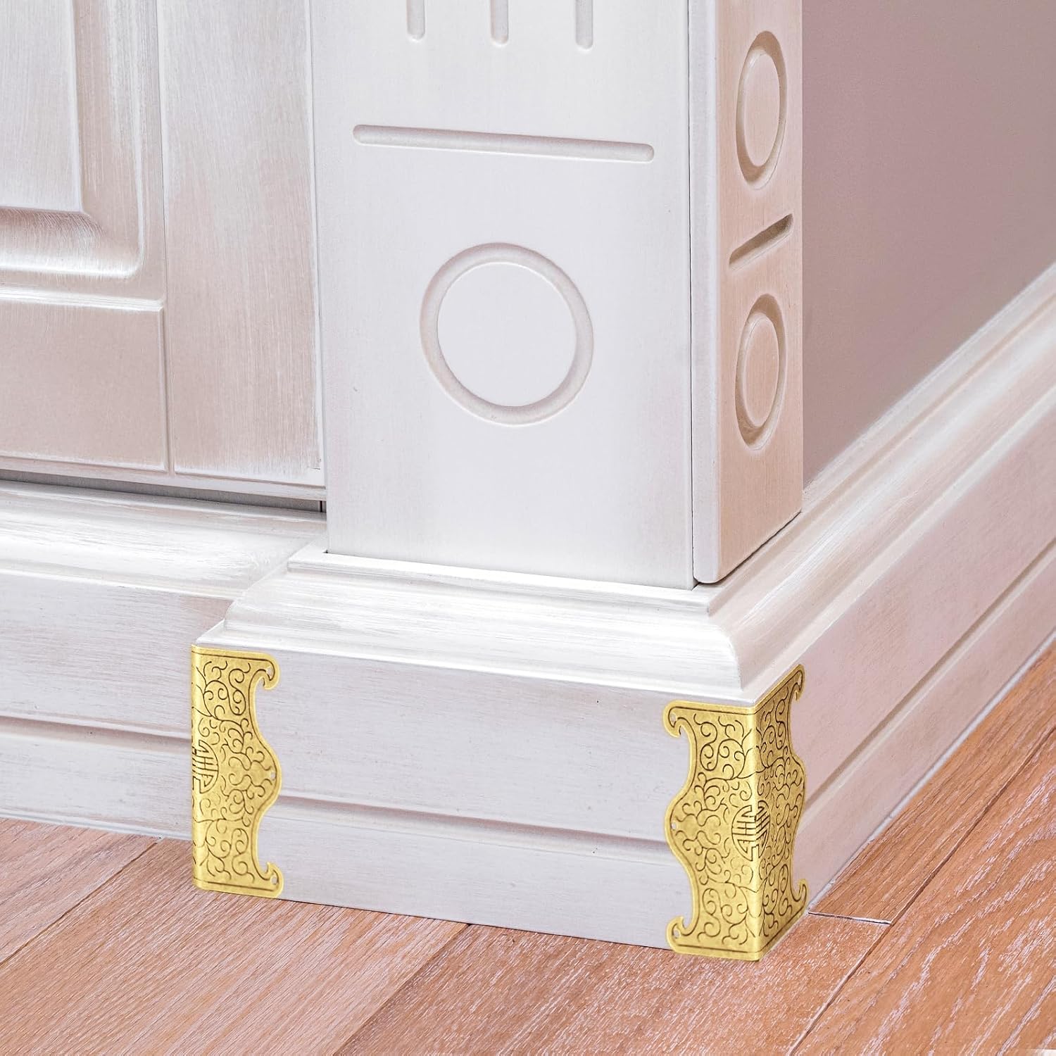 Detalle 1 de Bgzdxhxyr 2513040 Metal Corner Protectors, Gold Vintage Style, 8-Piece Set