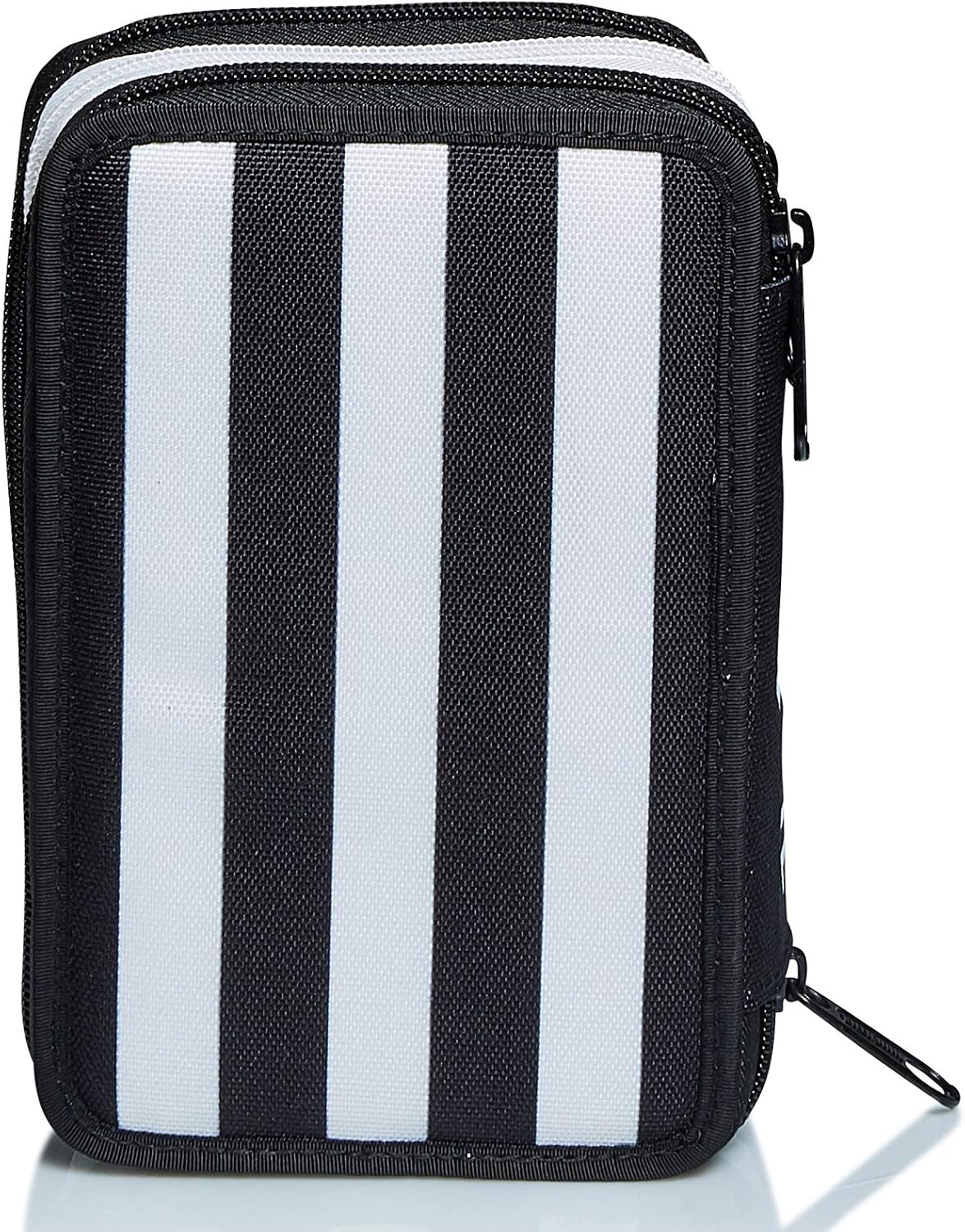 Detalle de Seven Astuccio Scuola Juventus 3 Zip – Bianco/Nero, triplo scomparto con accessori per zaino
