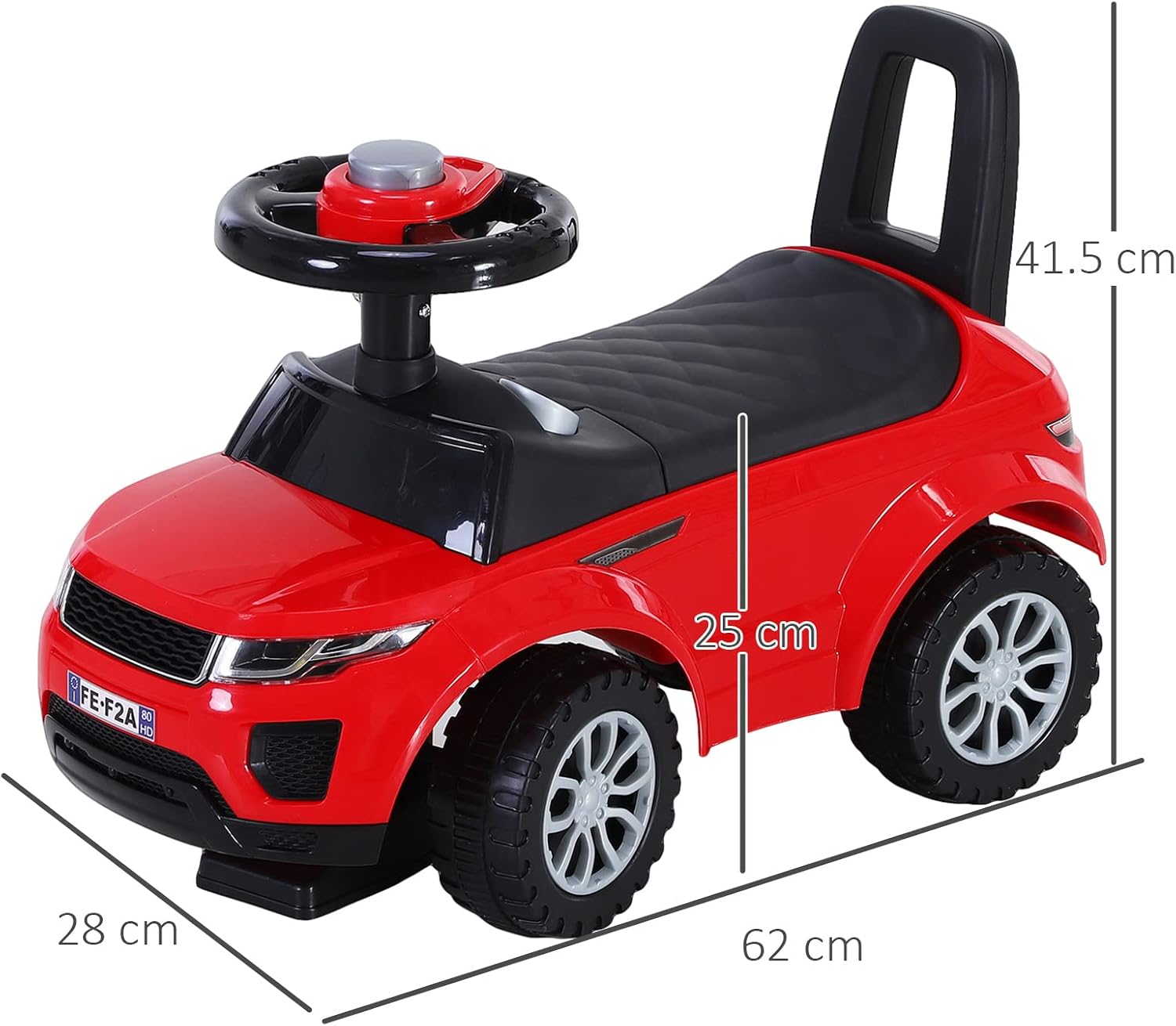 Thumbnail 6 de HOMCOM 3-in-1 Ride On Car for Toddlers (Foot-to-Floor) – Red