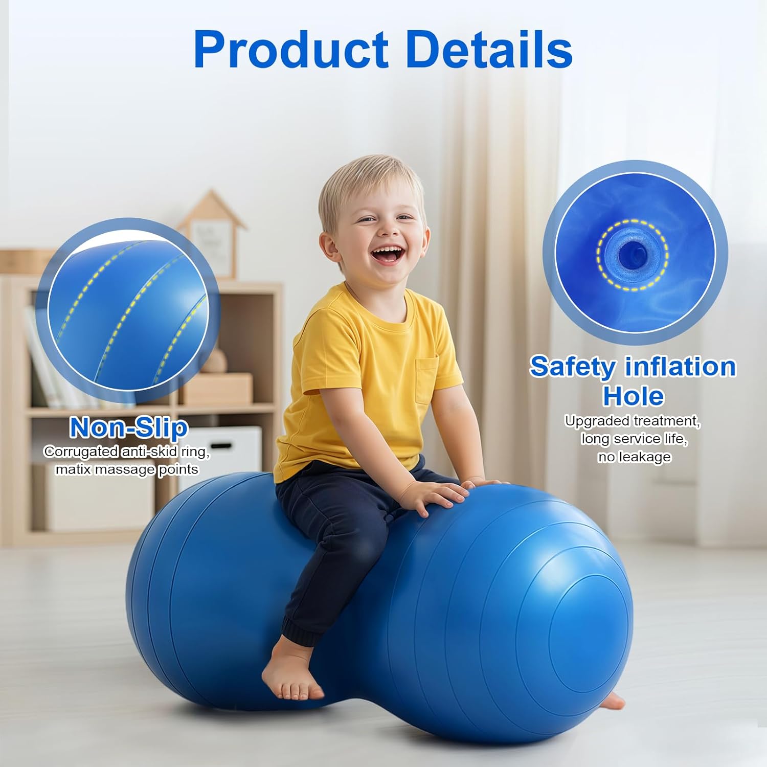 Thumbnail 4 de flintronic Yoga Ball Peanut Ball 90 × 45 cm – Gymnastikball für Yoga, Pilates und Kinder