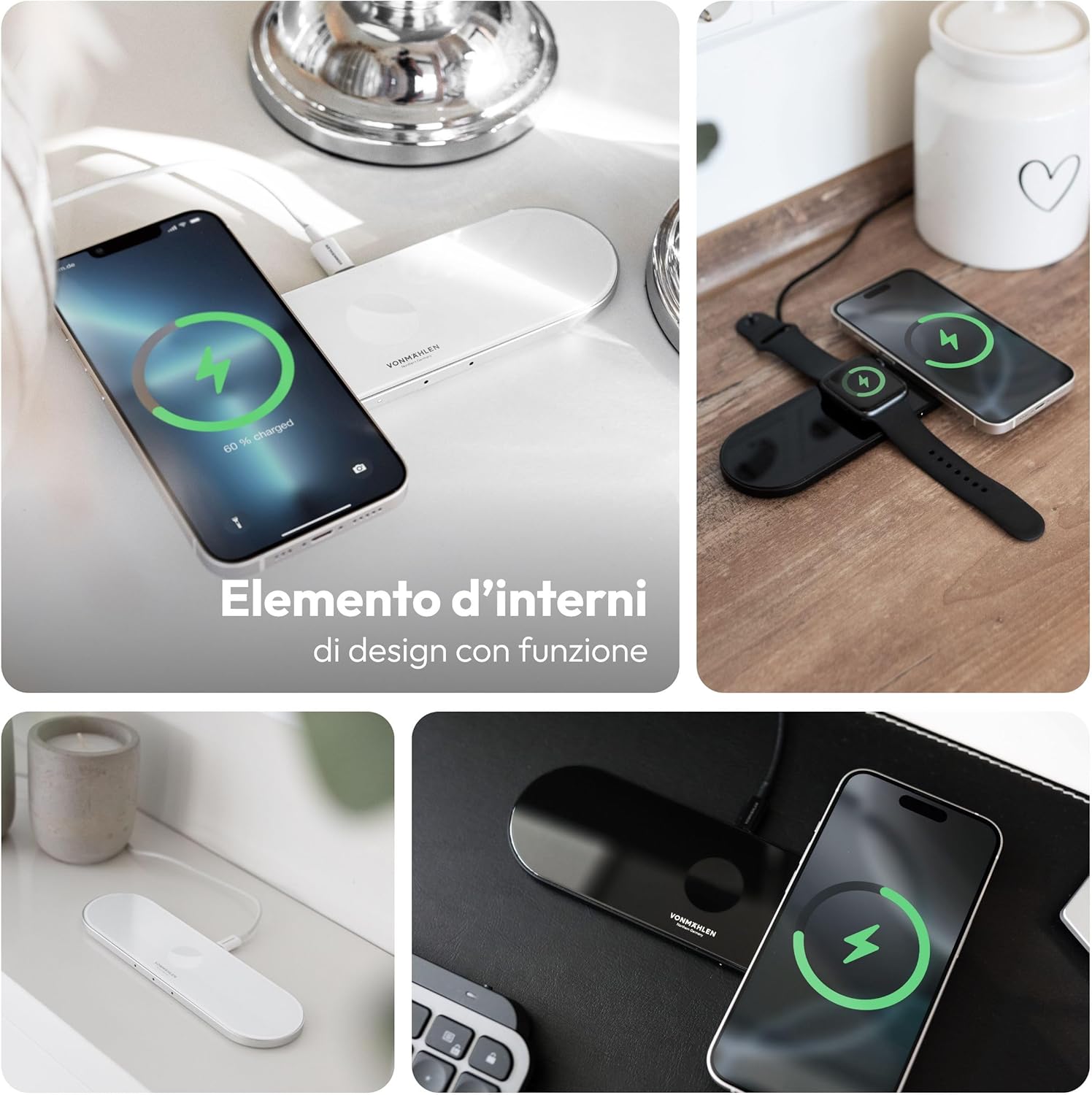 Thumbnail 5 de Vonmählen Aura Home: Stazione di Ricarica Wireless 3-in-1 con MagSafe per iPhone, Apple Watch e AirPods