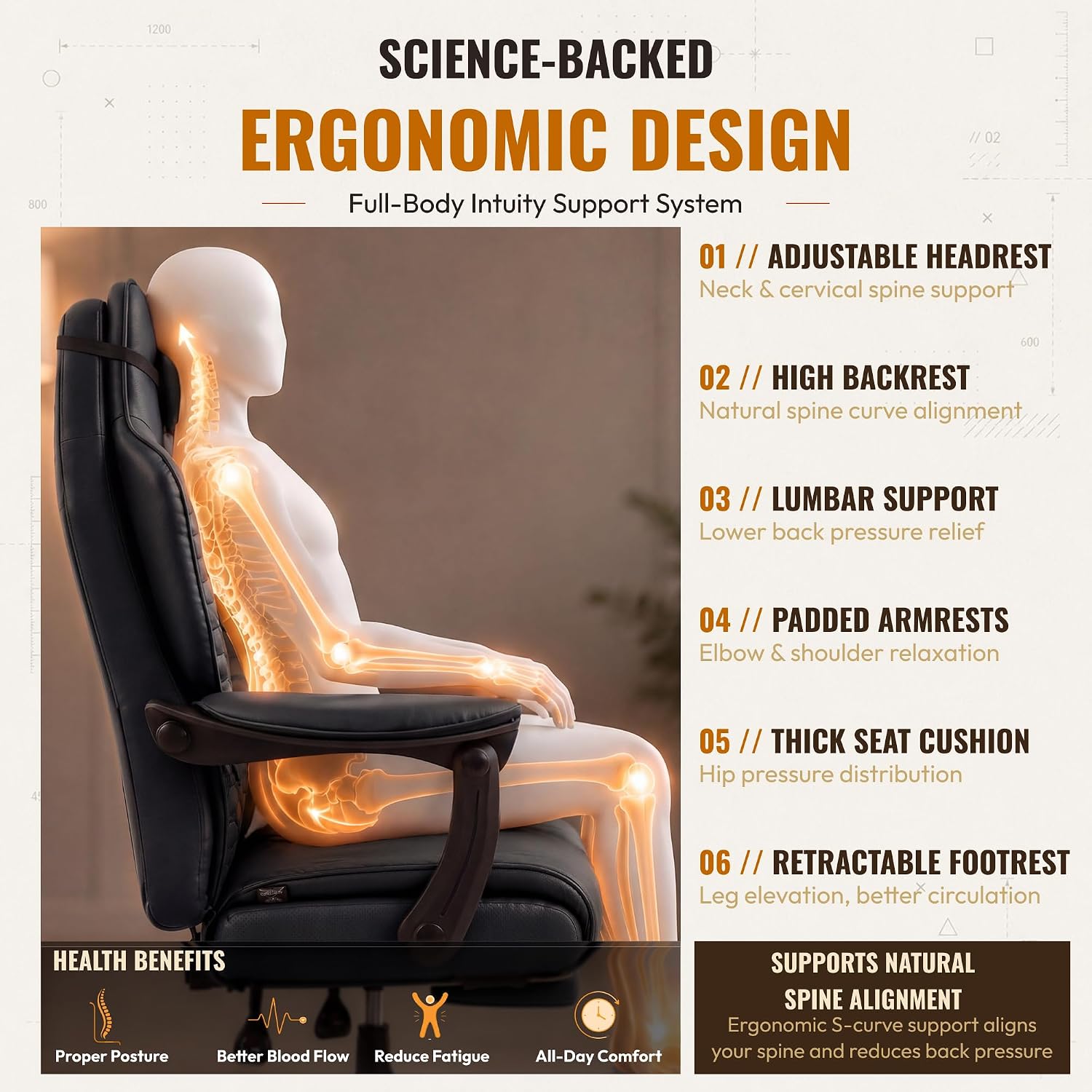 Detalle de Dowinx Gaming Chair 500 LBS