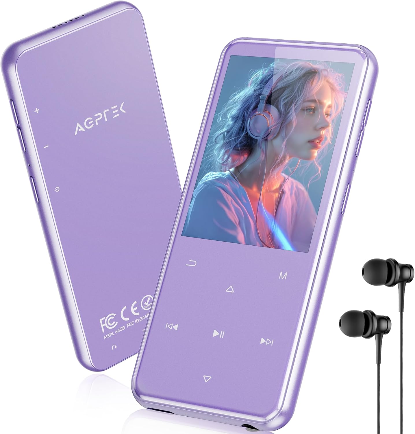 Thumbnail 1 de AGPTEK 64Go MP3 Bluetooth avec Haut-Parleur — Grand Écran, Son HiFi et GPS de fonctions sport