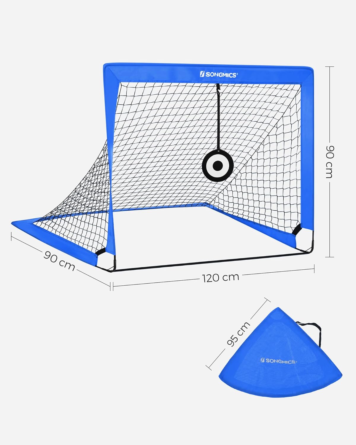 Detalle de SONGMICS Football Goals Set of 2 (4 x 3 ft) – Portable Kids Training Nets with Targets and Training Cones