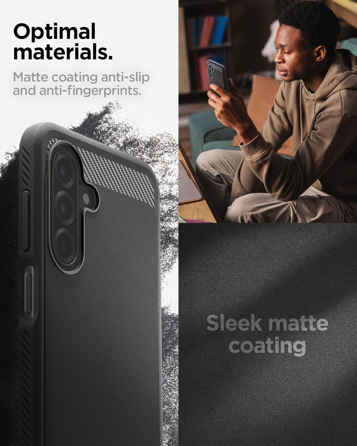 Detalle 2 de Spigen Rugged Armor : coque compatible Samsung Galaxy A17 (LTE / 5G) en noir mat