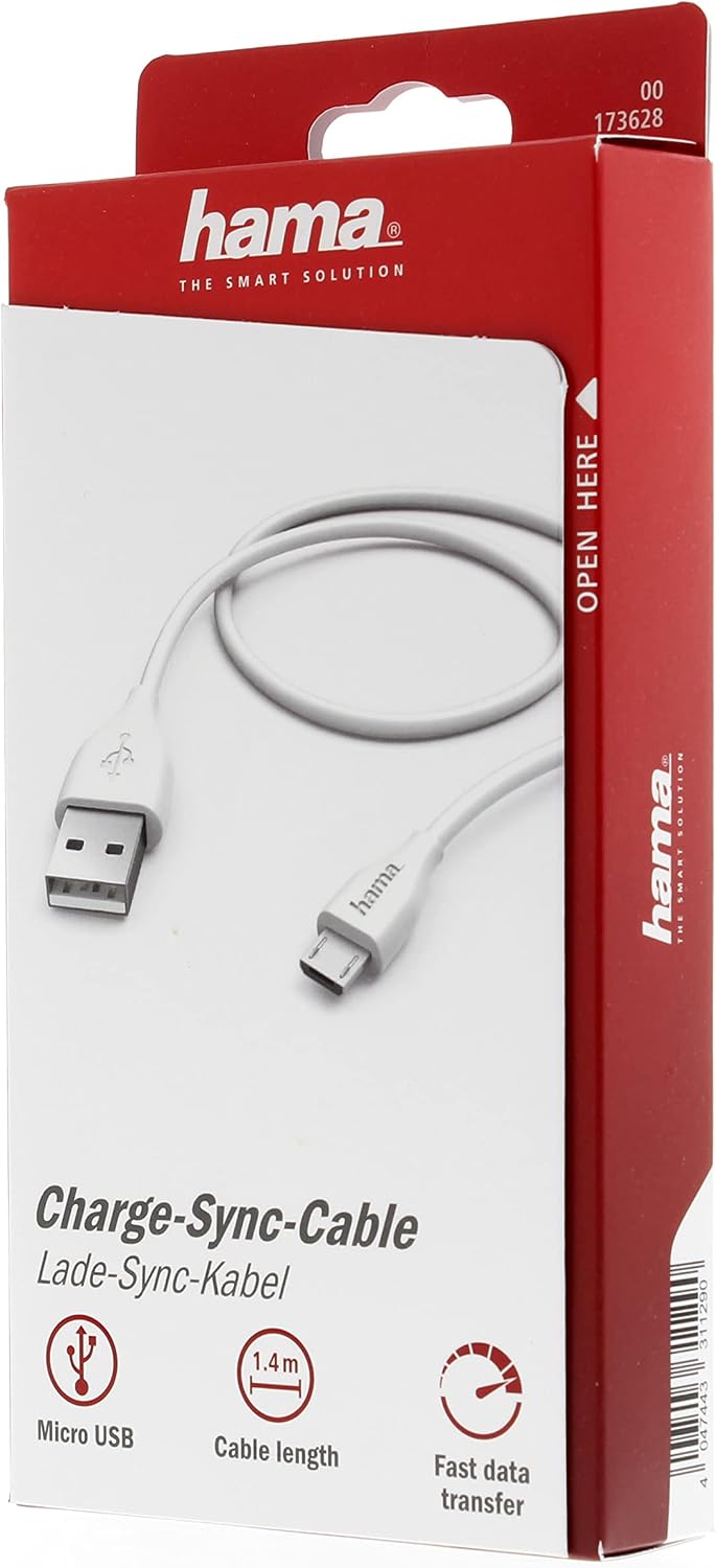 Thumbnail 3 de Hama USB A to Micro USB Charging Cable (1.5 m) with Quick Charge & data transfer, White