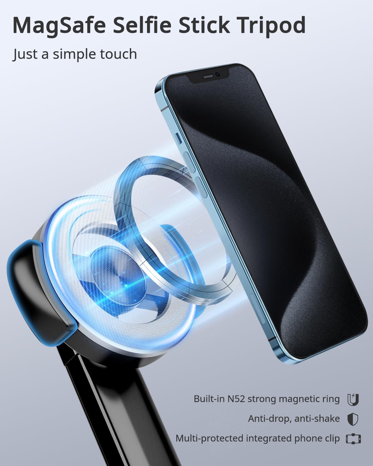 Thumbnail 2 de Victiv 70" Magnetic Golf Tripod for iPhone – Flexible Selfie Stick with Metal Stake