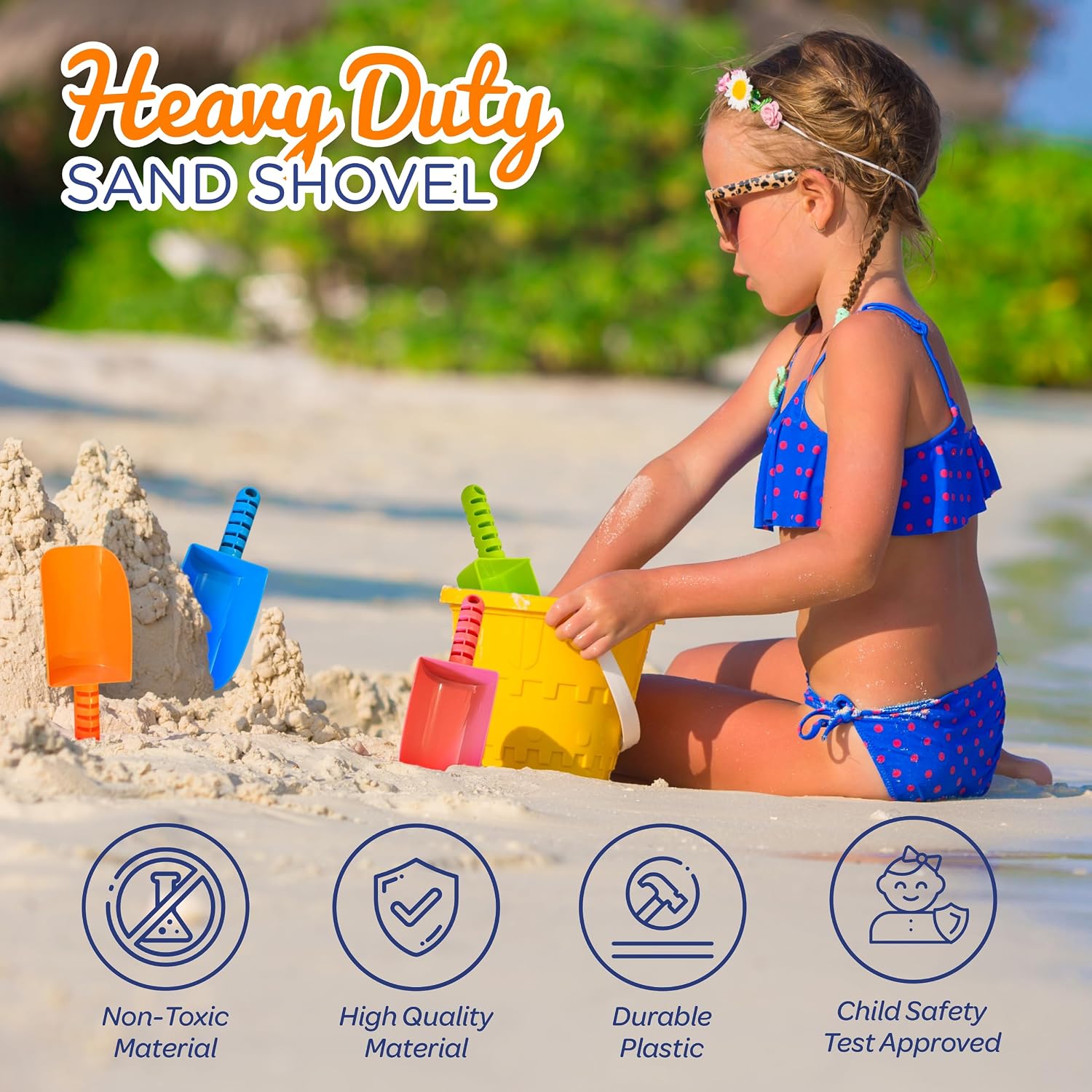 Thumbnail 6 de 4E's Novelty 4 Pack Beach Shovels — 8 Inch Heavy-Duty Plastic Sand Shovels for Kids