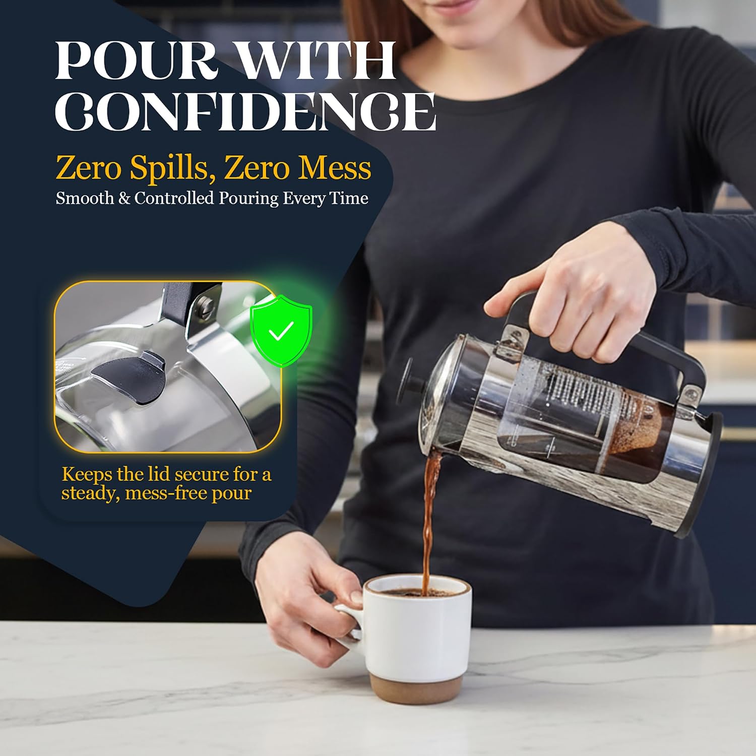 Thumbnail 6 de ESPRO P5 1232C Glass Cafetière, 950ml, Double Microfilter