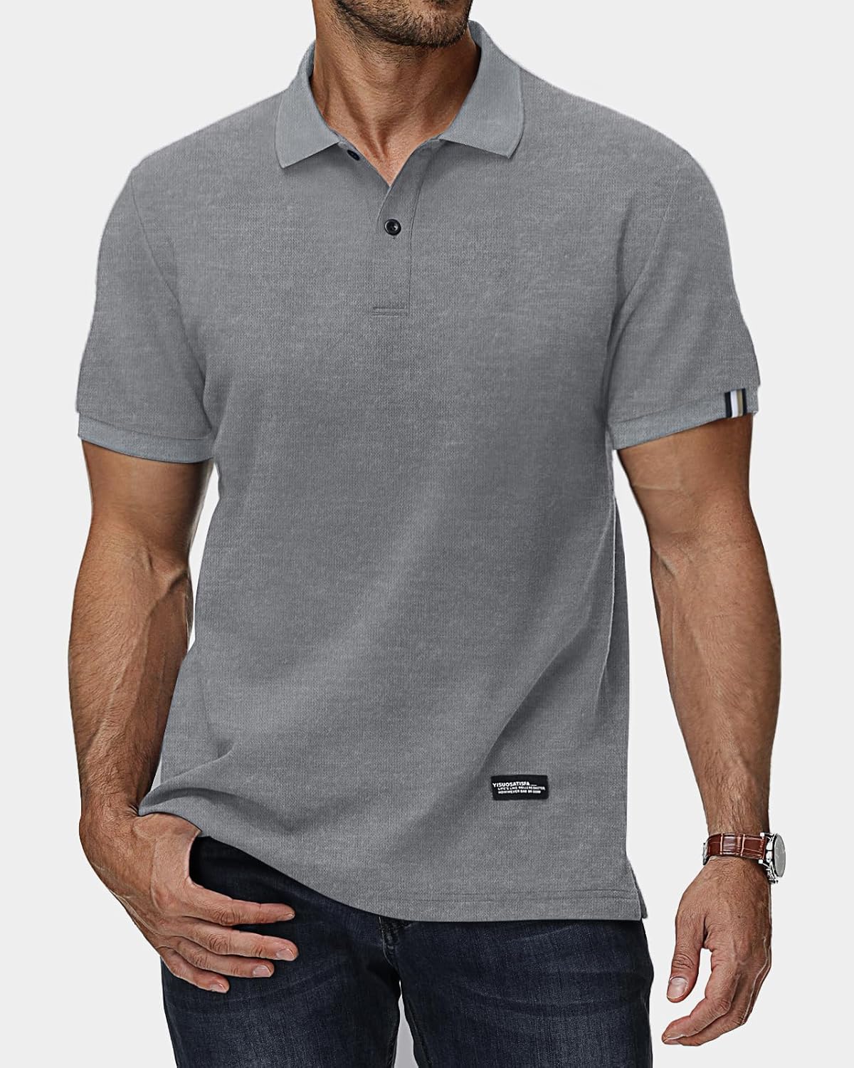 Thumbnail 2 de HMIYA Herren Poloshirt Kurzarm – Sommer-Poloshirt mit Knopfleiste