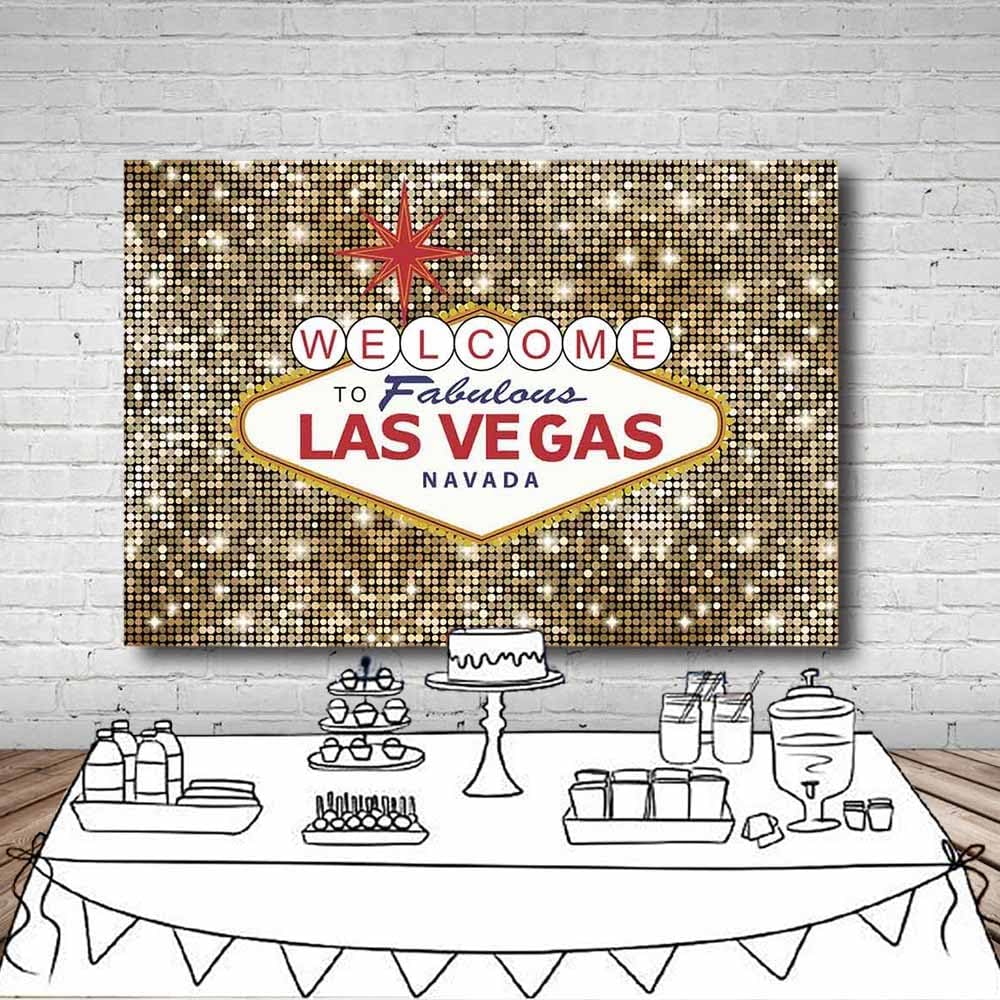Thumbnail 4 de MEHOFOND 8x6ft Las Vegas Sequin Photo Backdrop