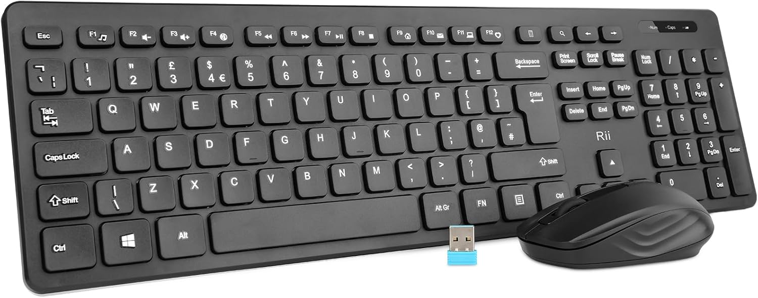 Detalle de Rii RK200 wireless keyboard and mouse 104-key