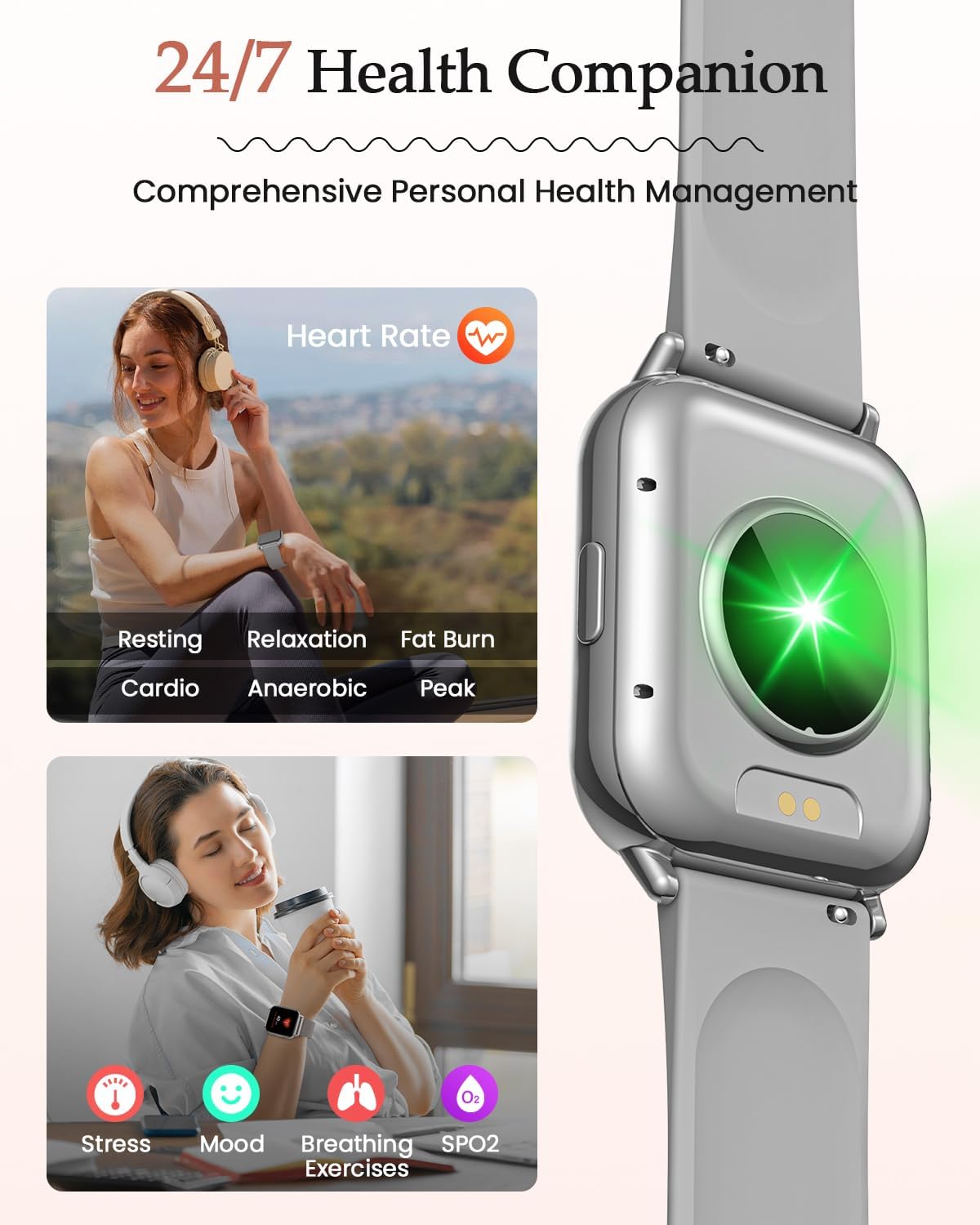 Thumbnail 5 de 2026 Nouveau Montre Connectée Femme — Écran AMOLED 1,85", Santé féminine et 113+ modes sportifs
