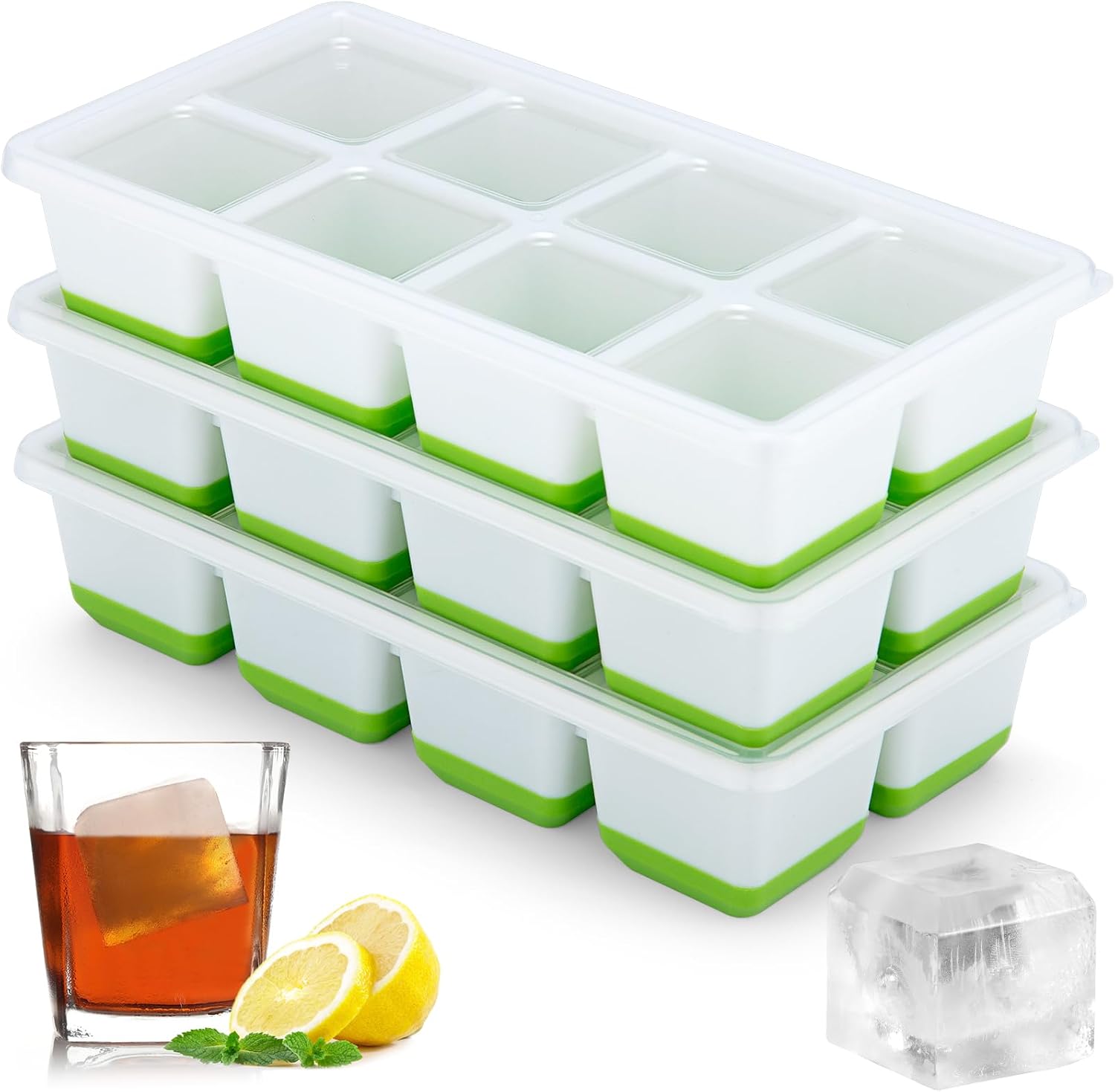 Detalle de Sinnsally Silicone Ice Cube Trays 3‑Pack