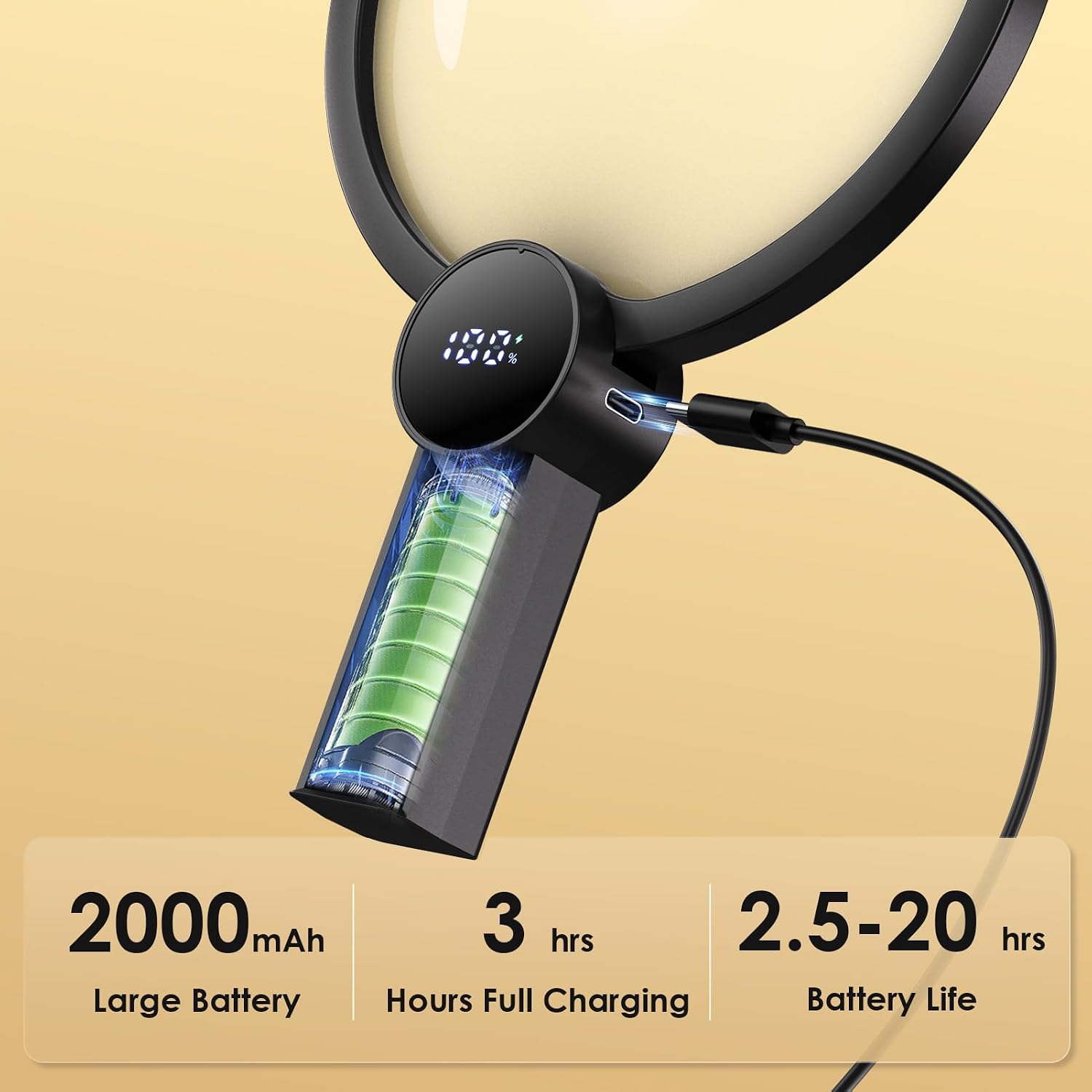 Thumbnail 1 de Rechargeable Magnifying Glass with Light for Reading – 5X Large, Neck-Wearable, Hands-Free & Desk Use