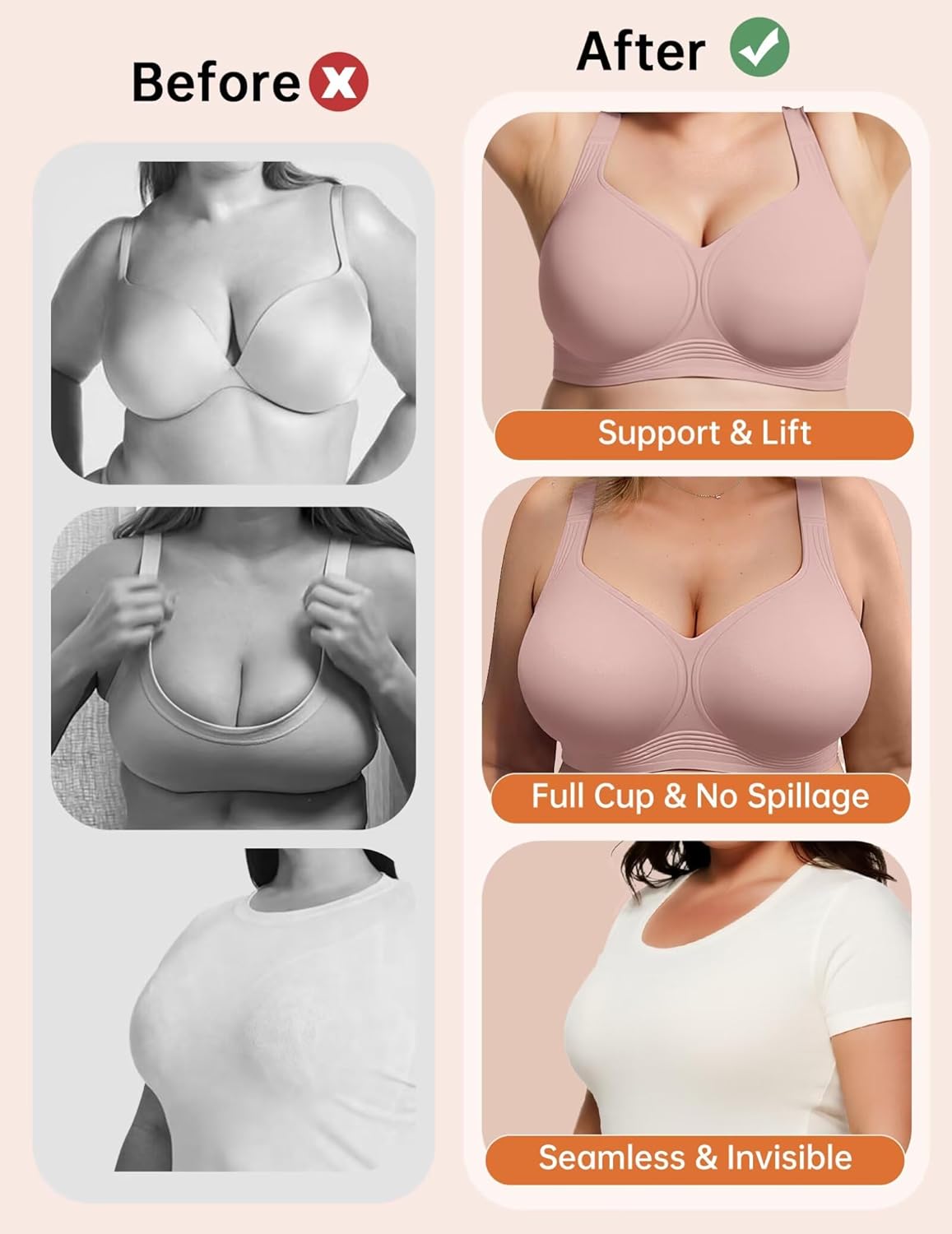 Thumbnail 5 de Vertvie Jelly Bras Plus Size Minimizer 5x4
