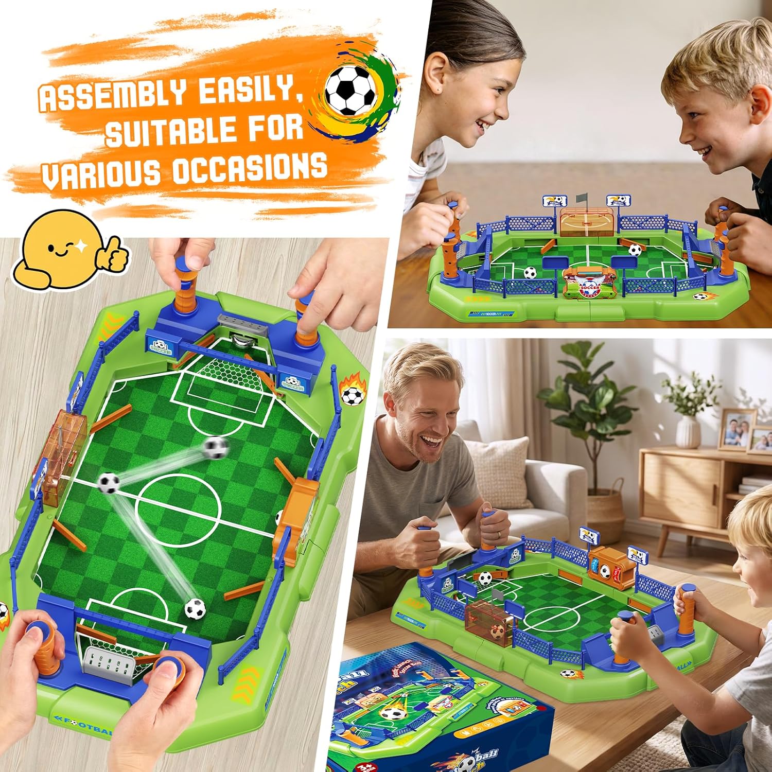 Detalle 2 de Mini Foosball Table Game for Kids — Portable Soccer Board Game