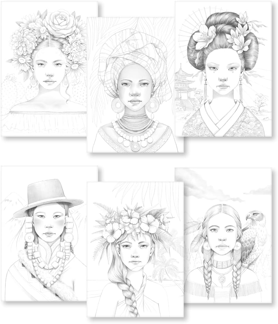 Thumbnail 2 de Clairefontaine 95741C Bloc de Coloriage Pour Adulte – Les Femmes, 20 Feuilles A4+ Multitechniques